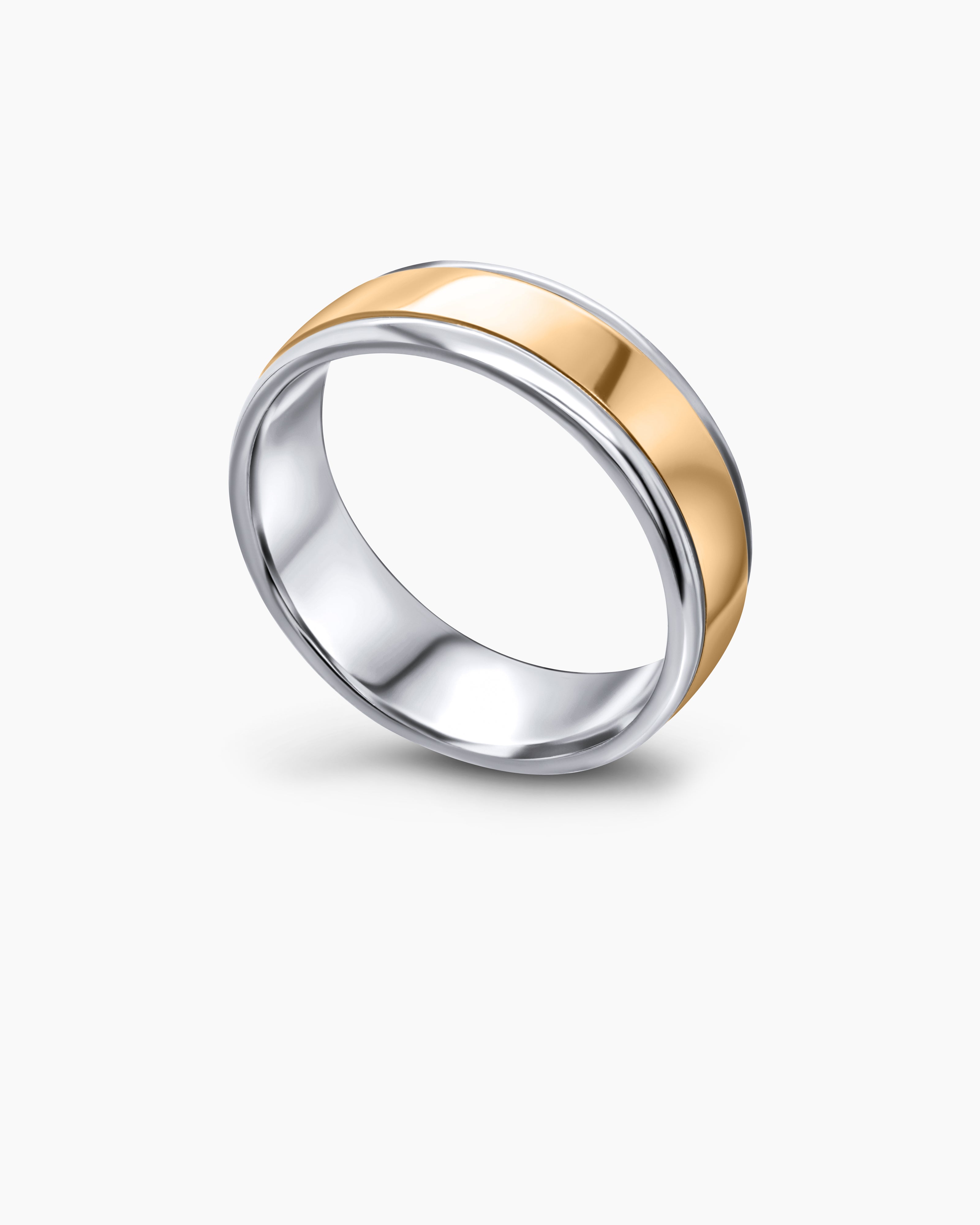 Two-Tone Dual Finish Wedding Band 7mm