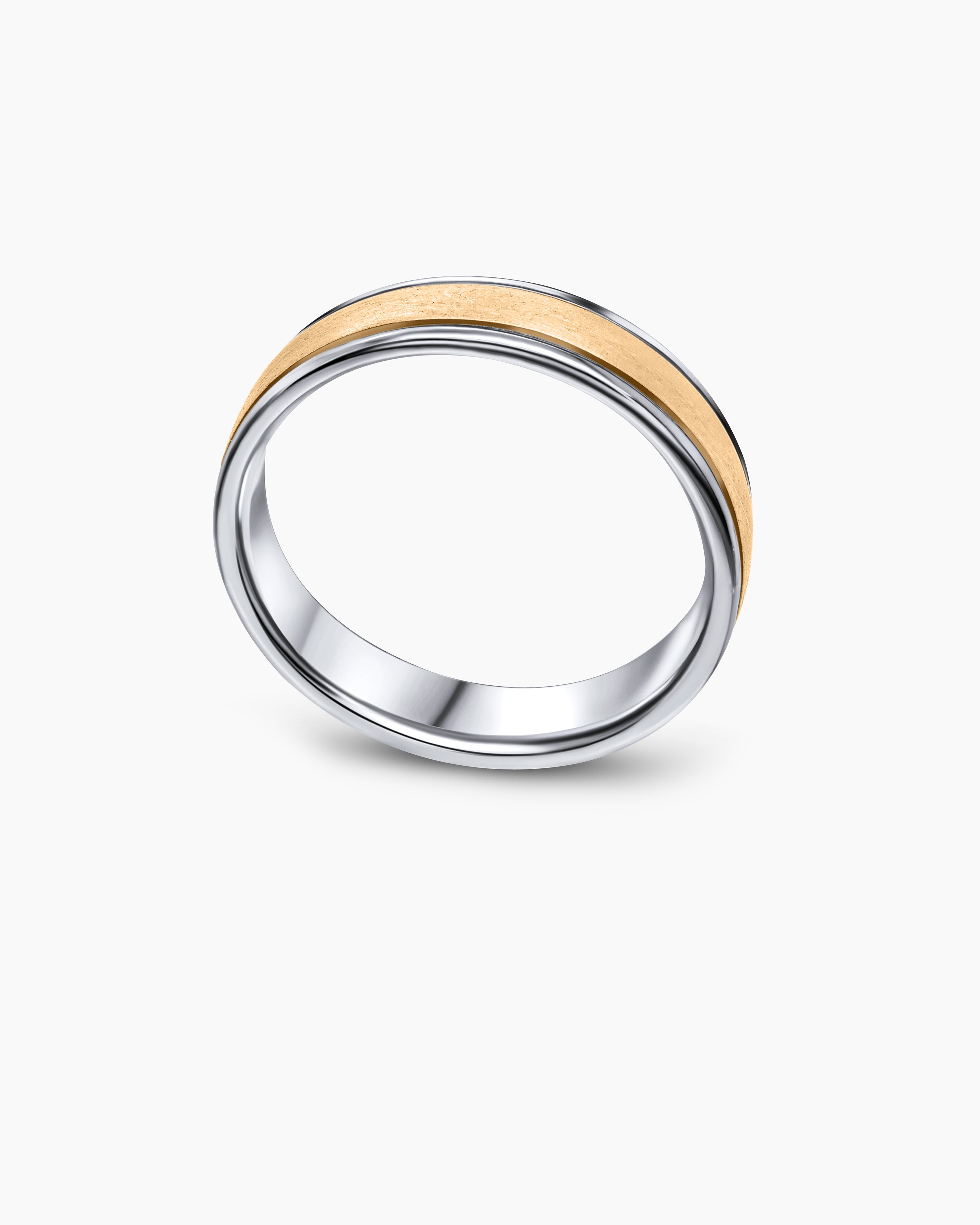 Two-Tone Dual Finish Wedding Band 5.5mm