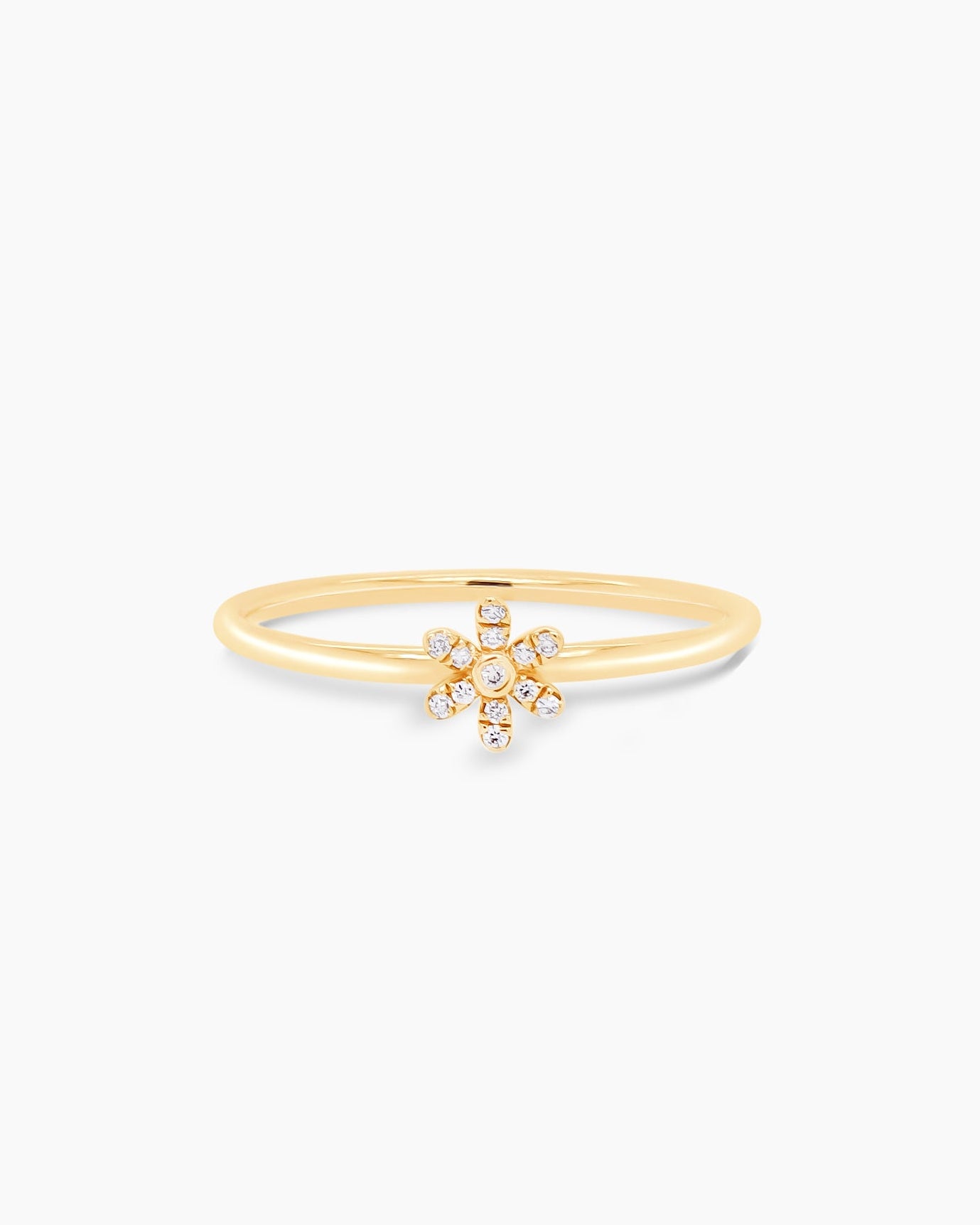 Dainty Diamond Daisy Ring