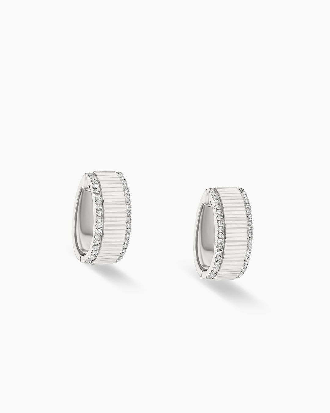 Textured Diamond Hoop Earrings