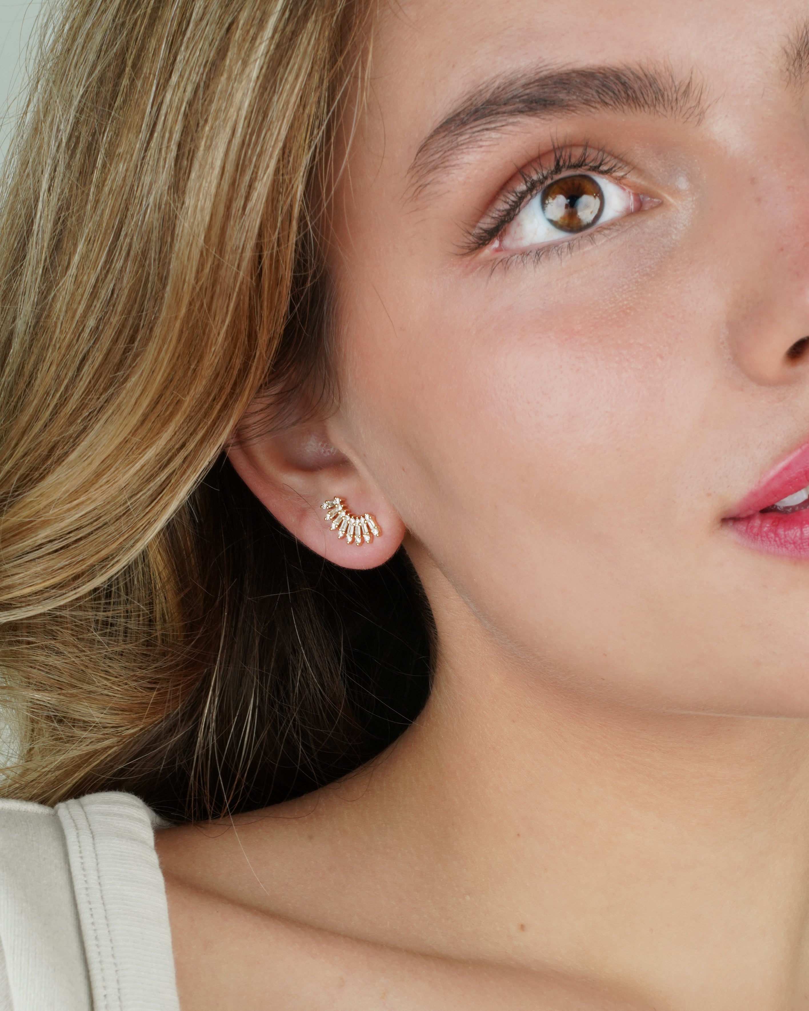  Baguette Stud Earrings