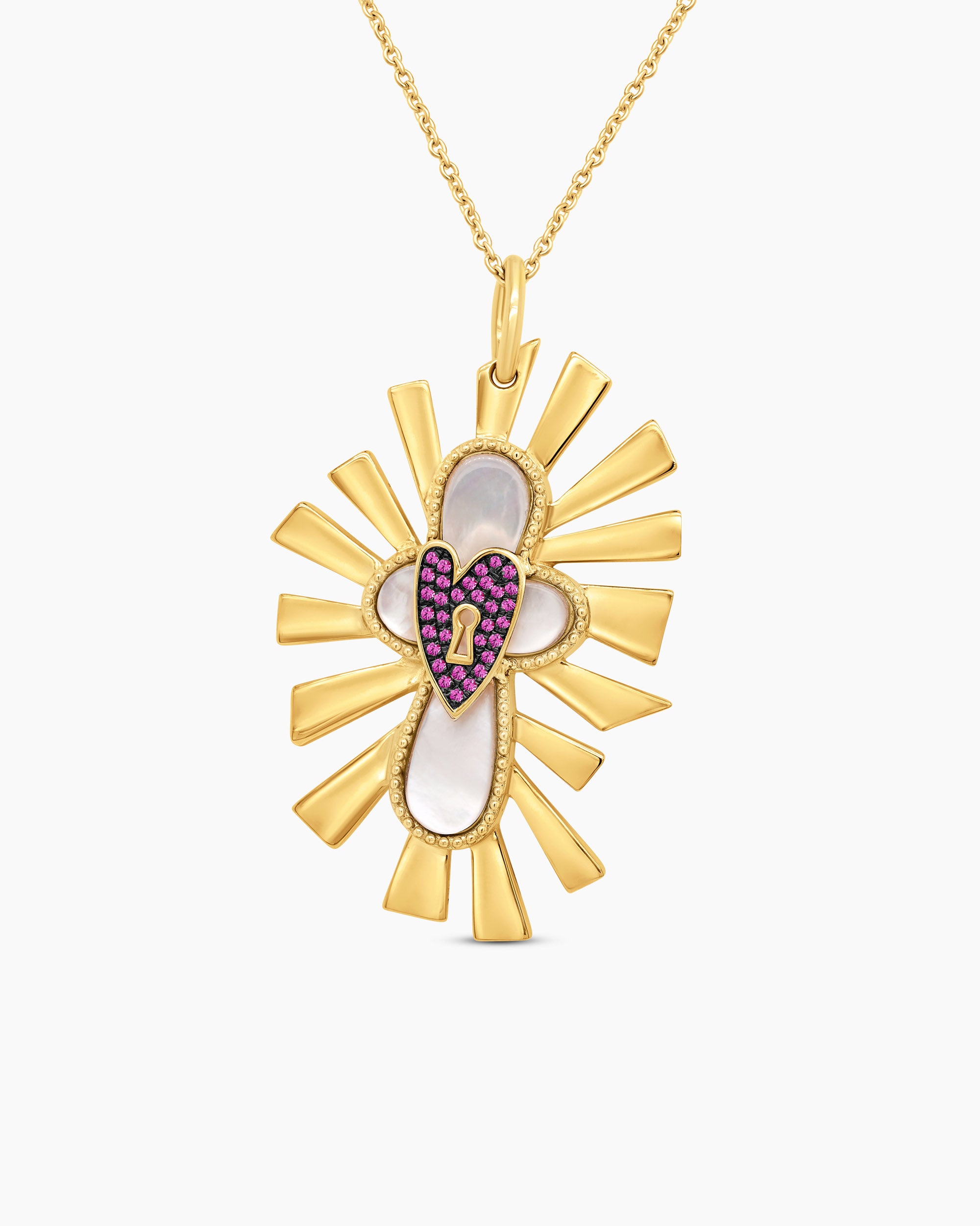 Mother-of-Pearl Statement Cross Pendant 