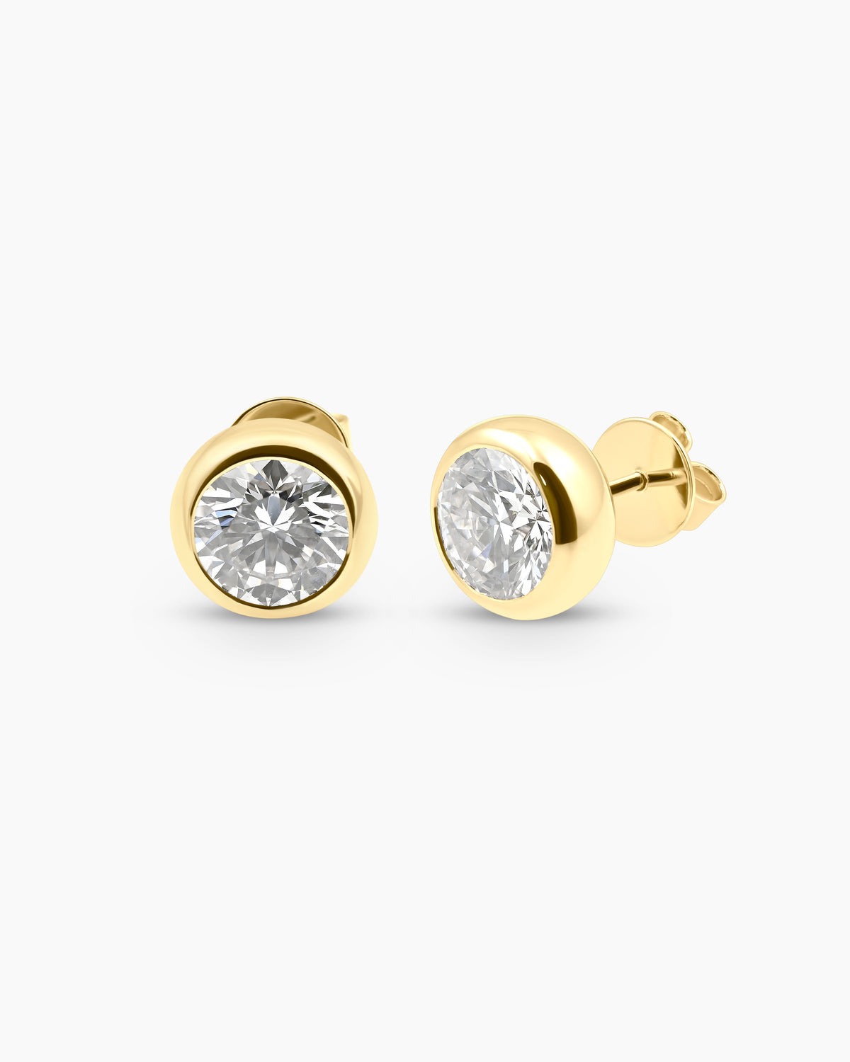 Bubble | Lab Diamond Bezel Stud Earrings