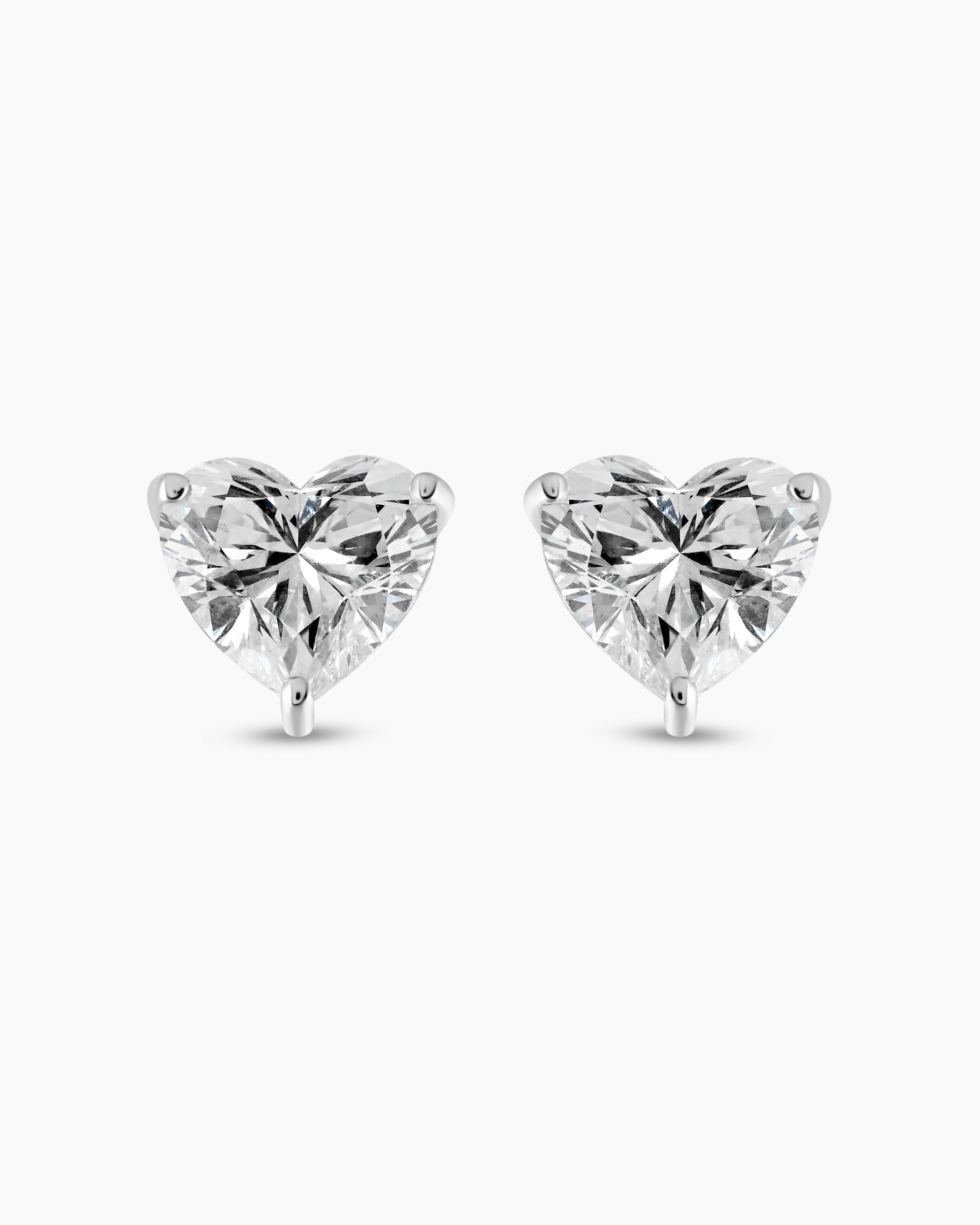 Lustra | Heart Shaped Lab Diamond Stud Earrings