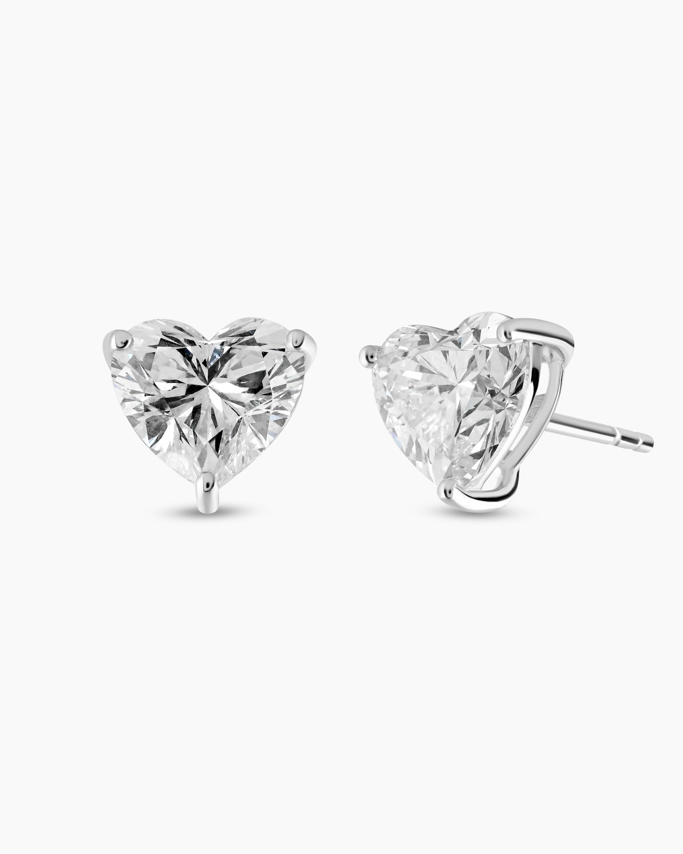 Lustra | Heart Shaped Lab Diamond Stud Earrings