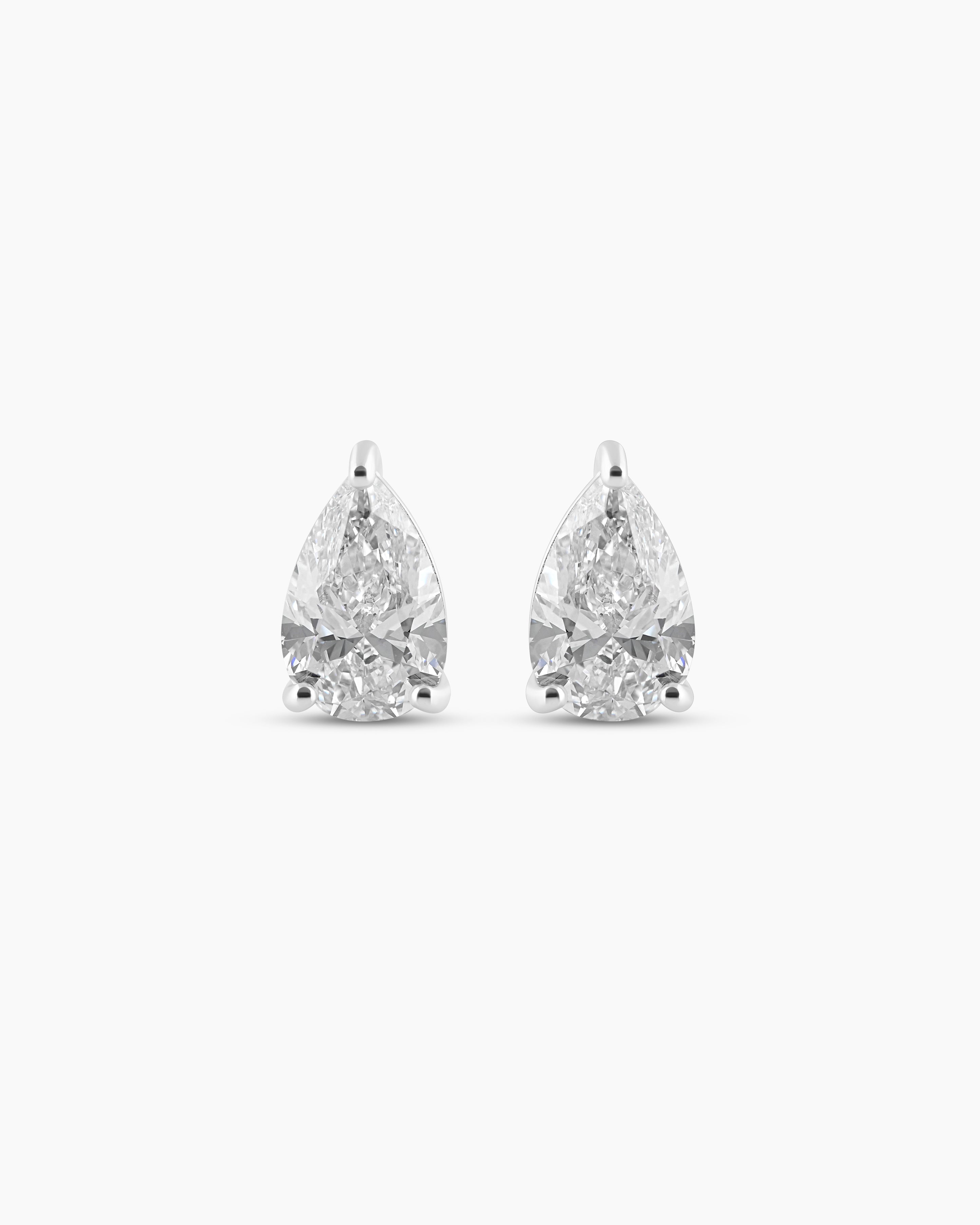 Facet | Pear Shaped Lab Diamond Stud Earrings