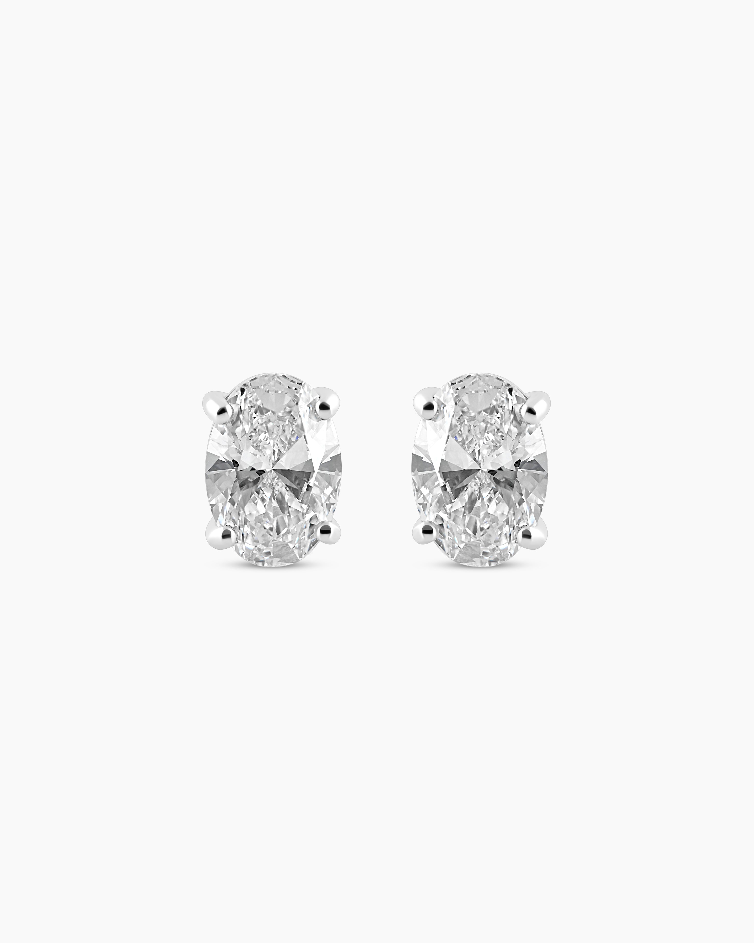 Gleam | Oval Shaped Lab Diamond Stud Earrings
