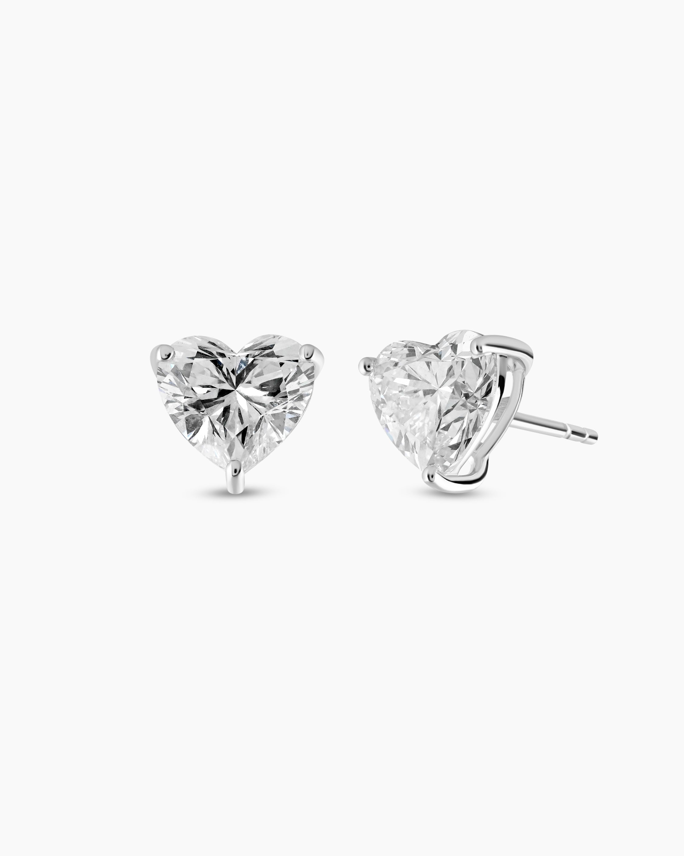 Lustra | Heart Shaped Lab Diamond Stud Earrings