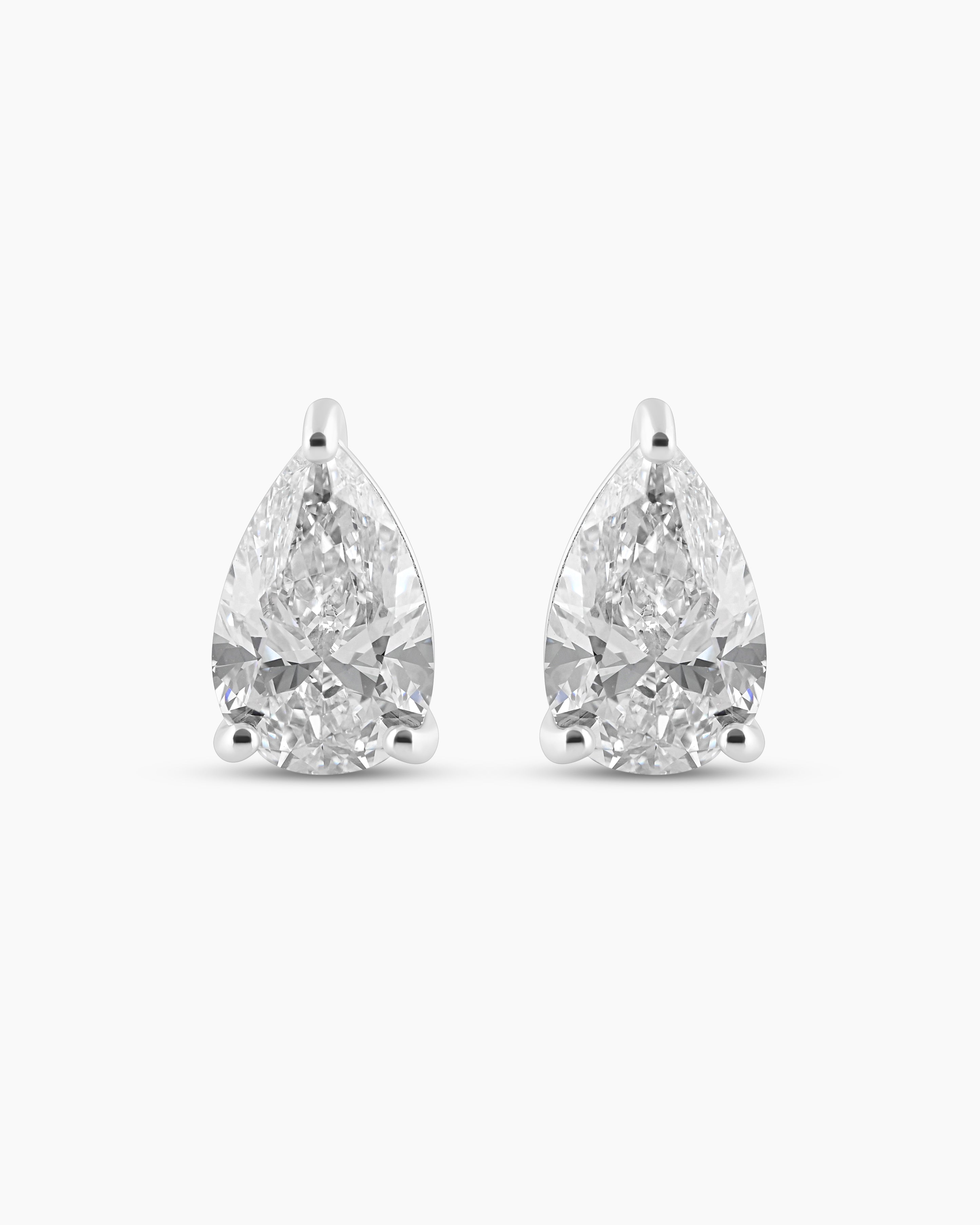 Facet | Pear Shaped Lab Diamond Stud Earrings