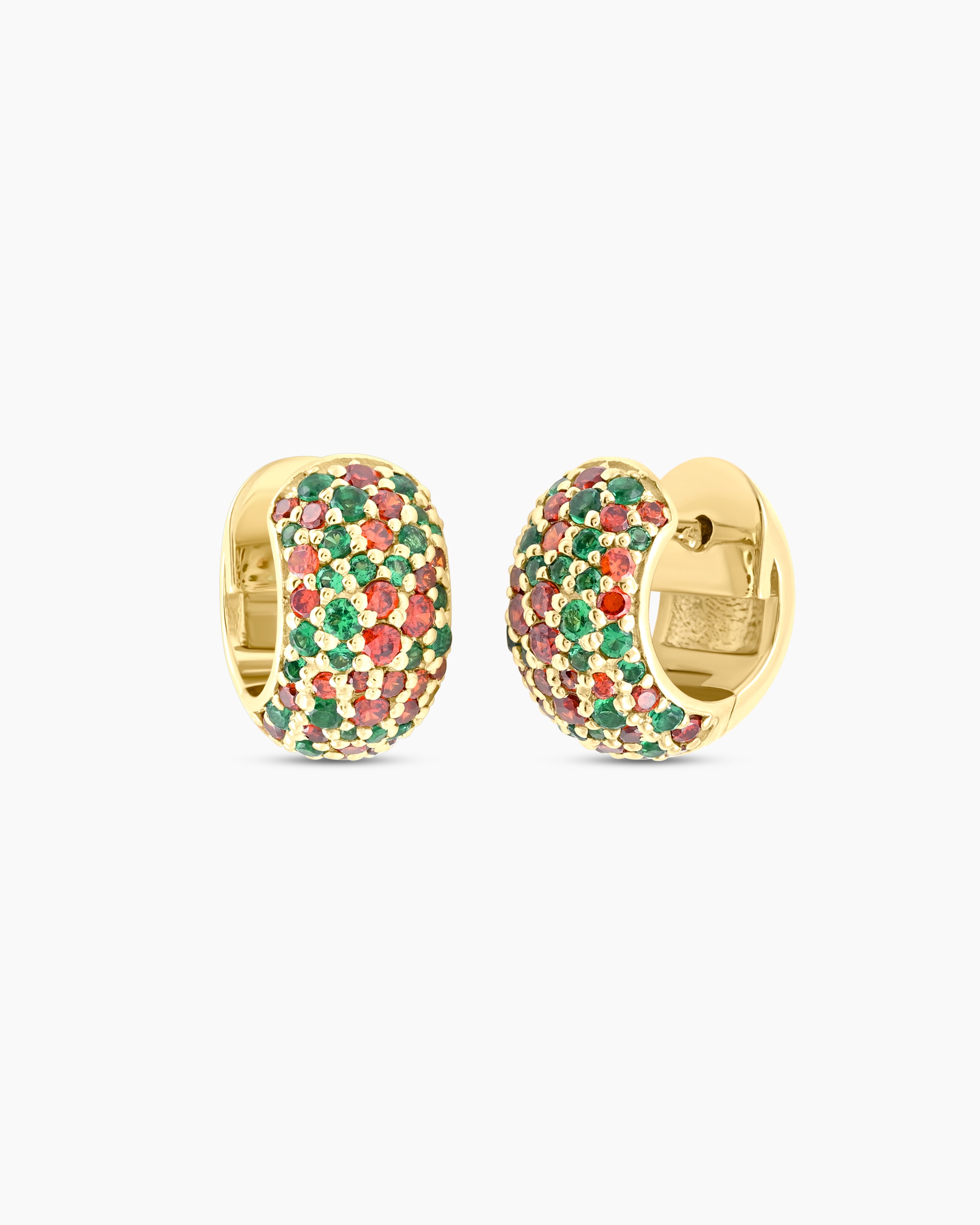 Jessica Cristobal X Rudy Santayana | Orange and Green Huggie Hoop Earrings