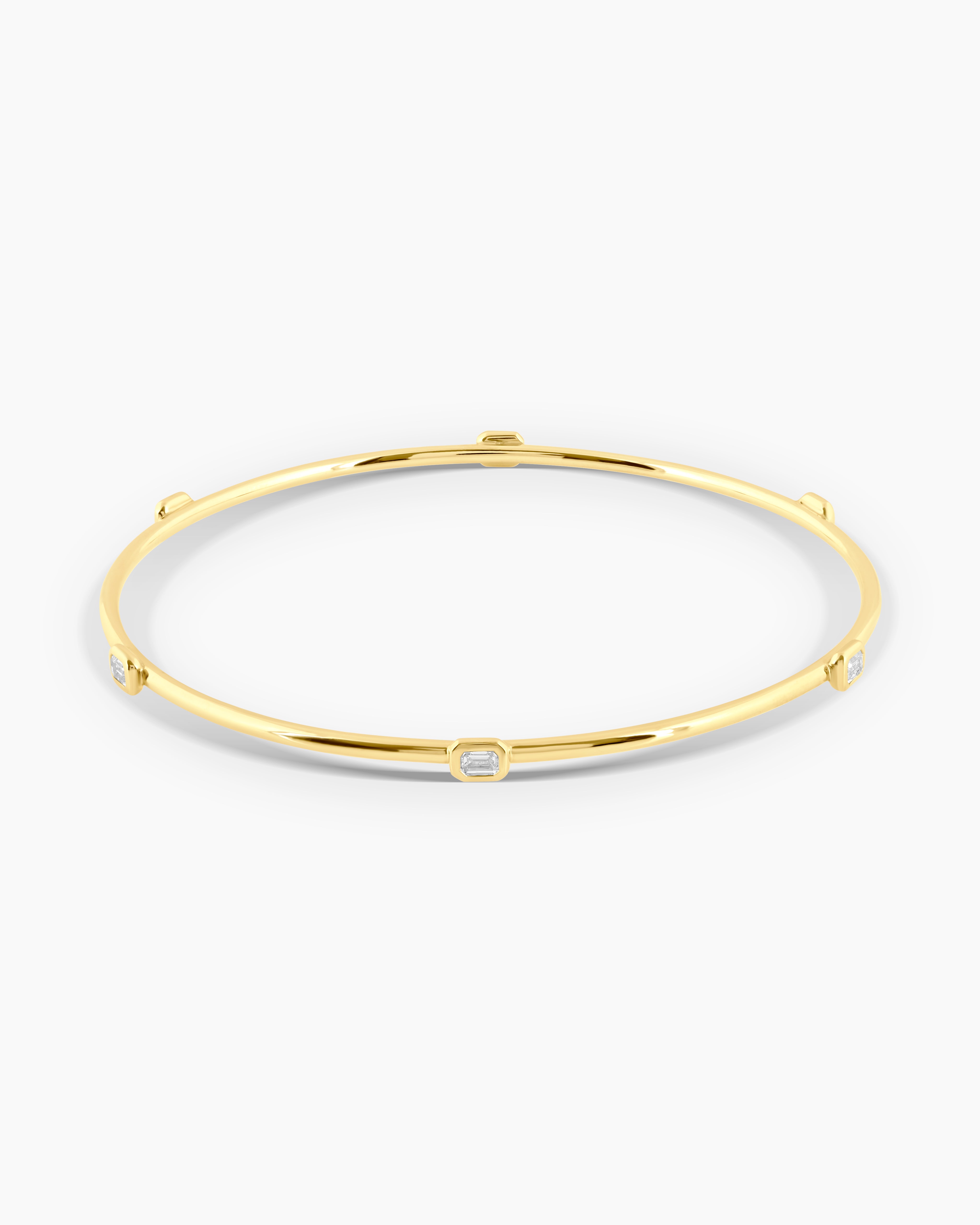 Merit | Emerald Cut Lab Diamond Bangle Bracelet