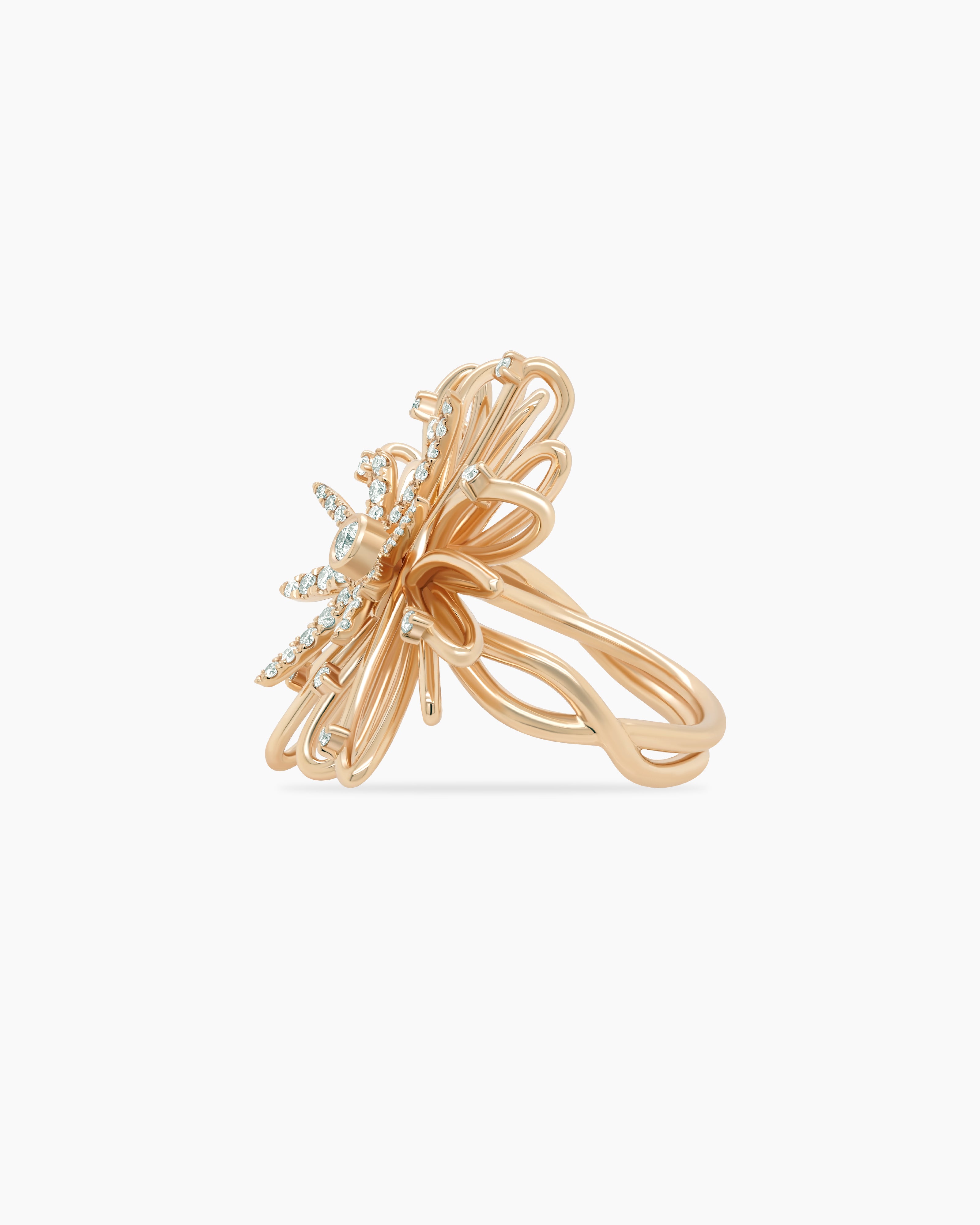 Diamond and Gold Fireworks Statement Ring