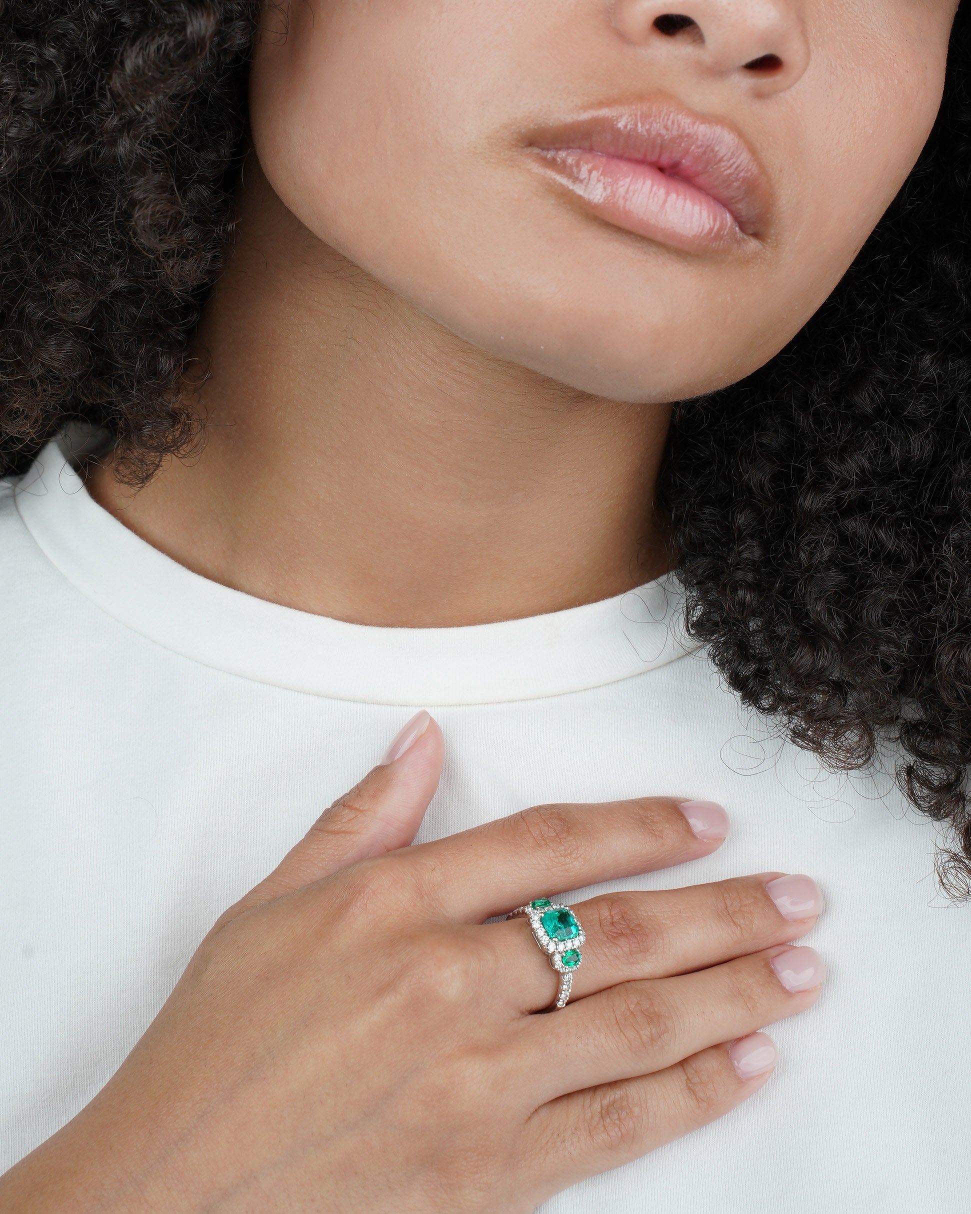  Emerald and Diamond Cocktail Ring