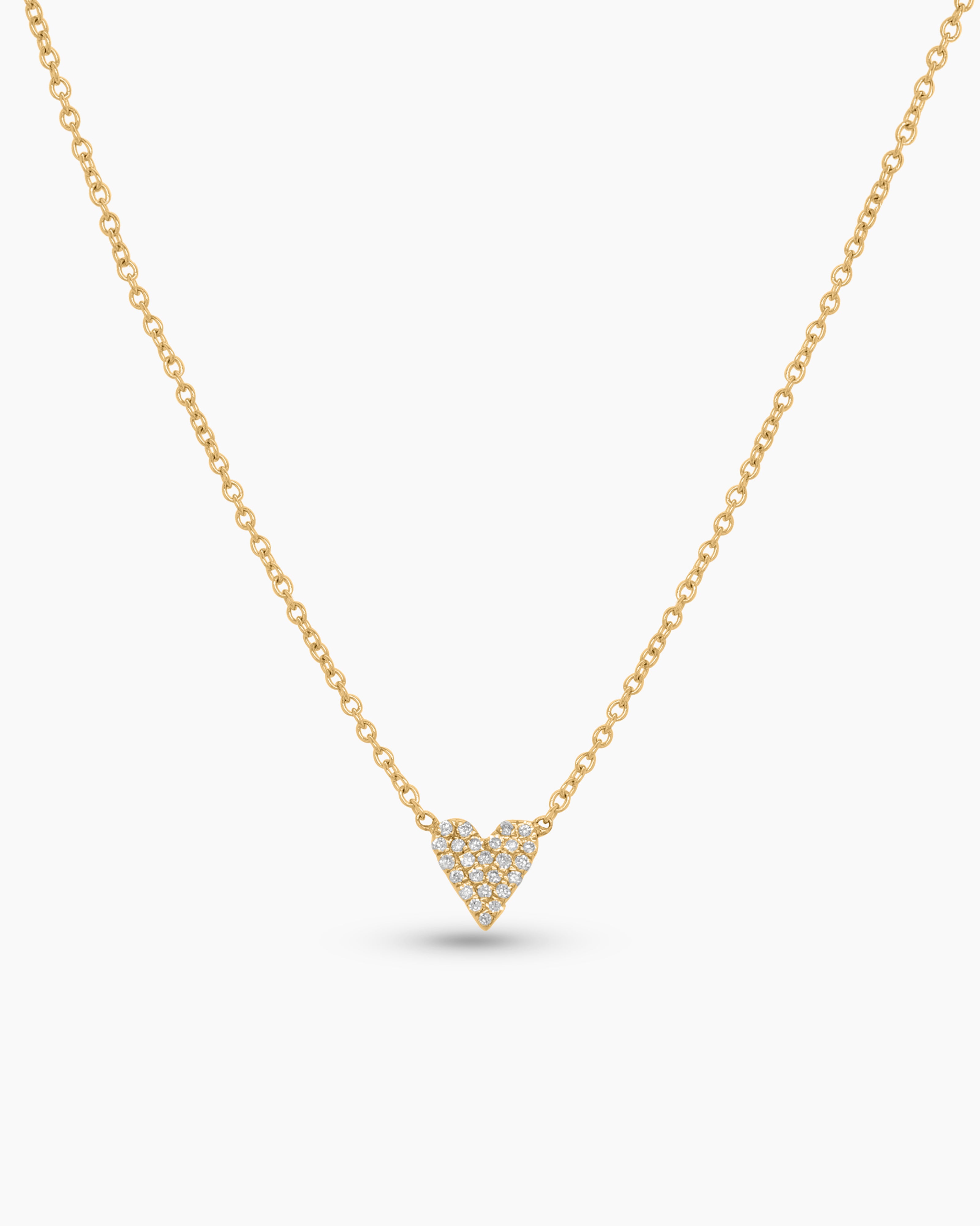 Petite Pave Diamond Heart Pendant Necklace