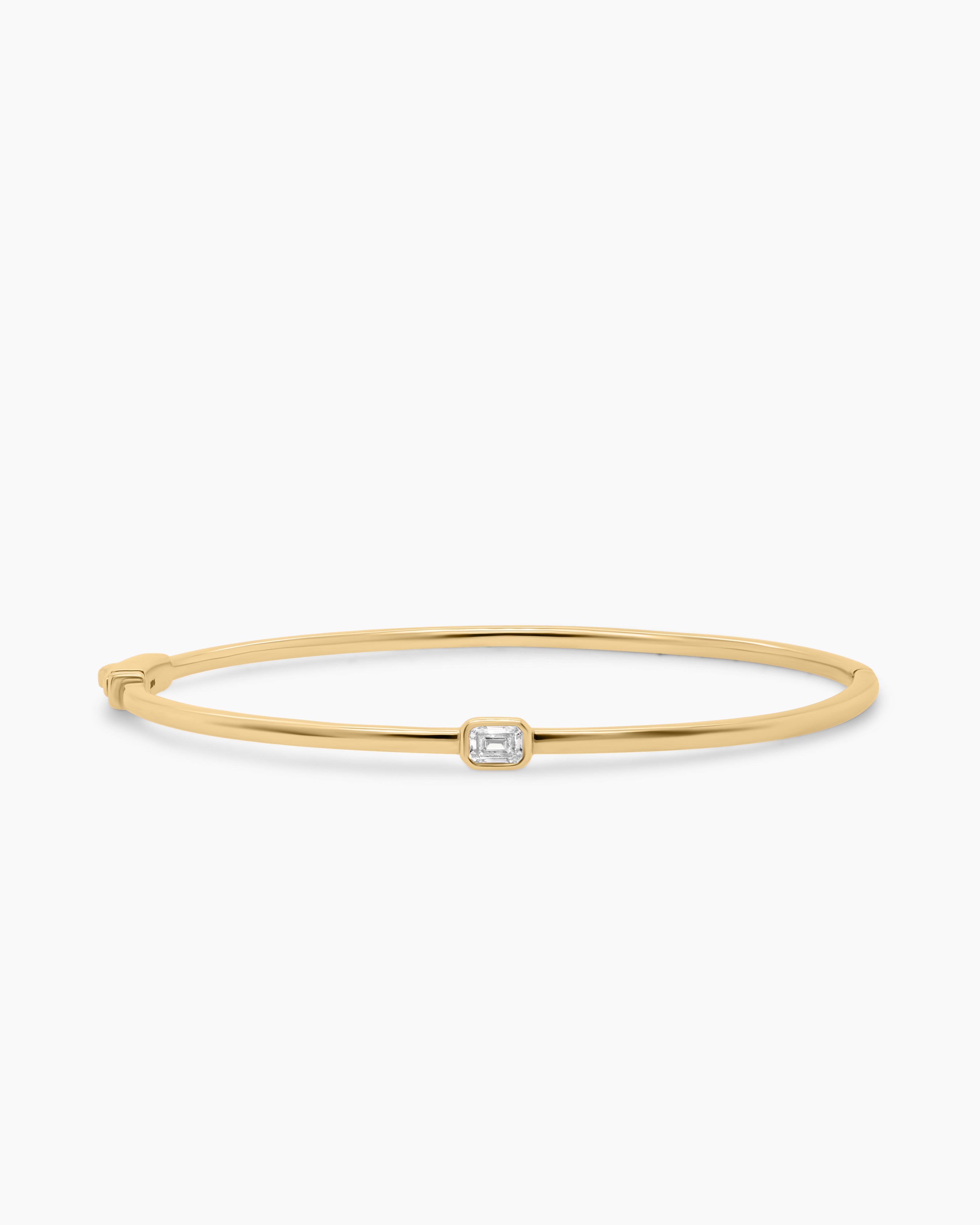 Hinged Emerald Cut Diamond Bracelet