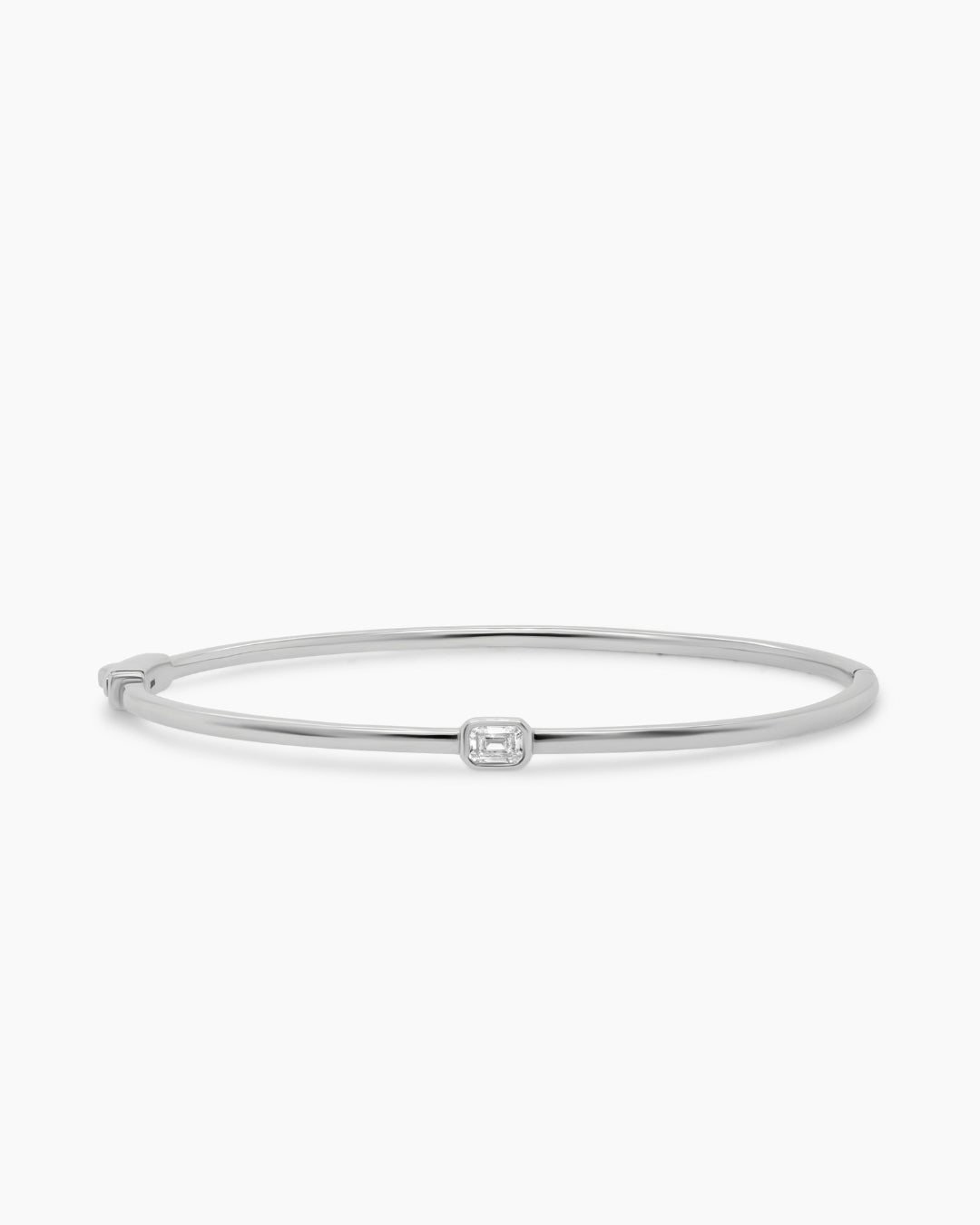 Hinged Emerald Cut Diamond Bracelet