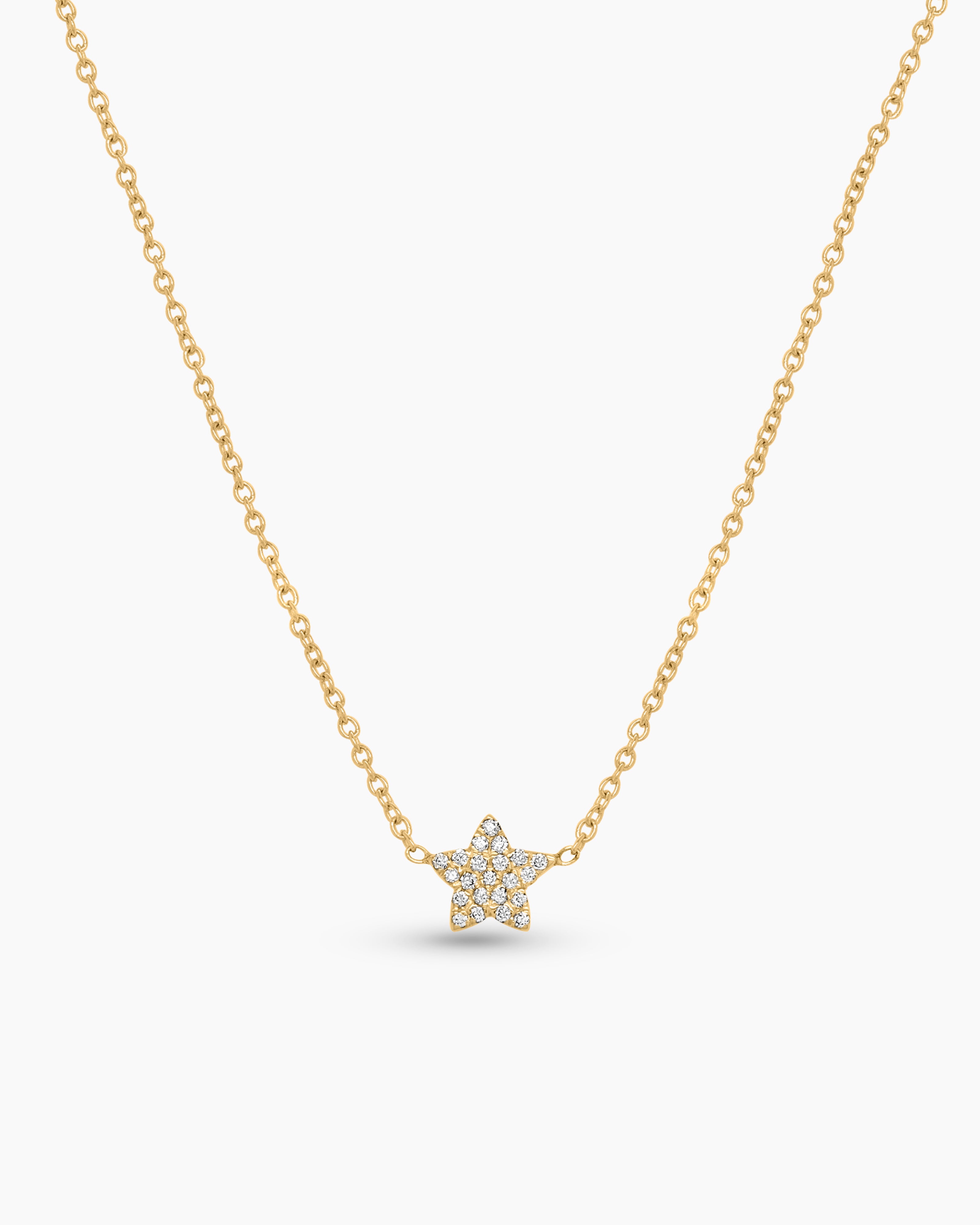 Petite Diamond Pave Star Pendant Necklace
