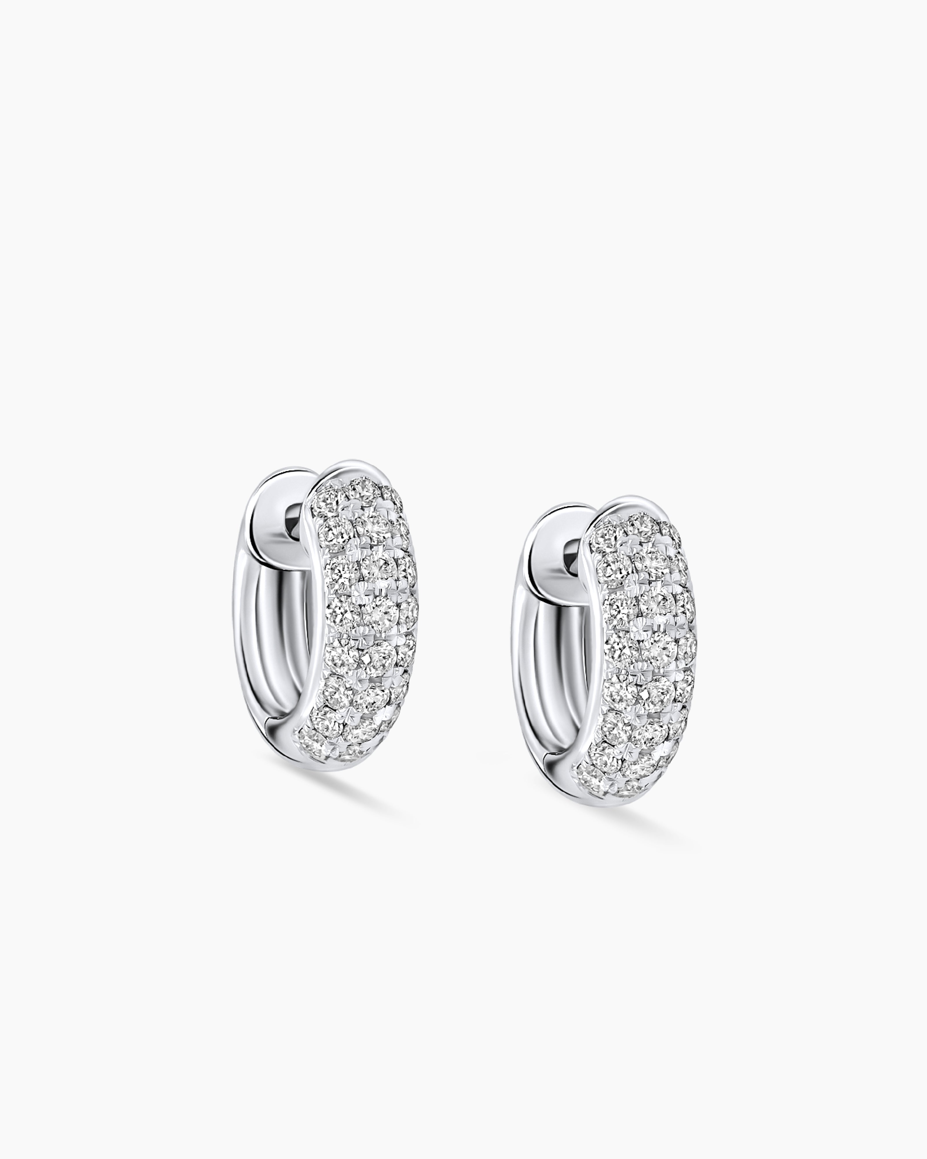 Diamond Pave Hoop Earrings