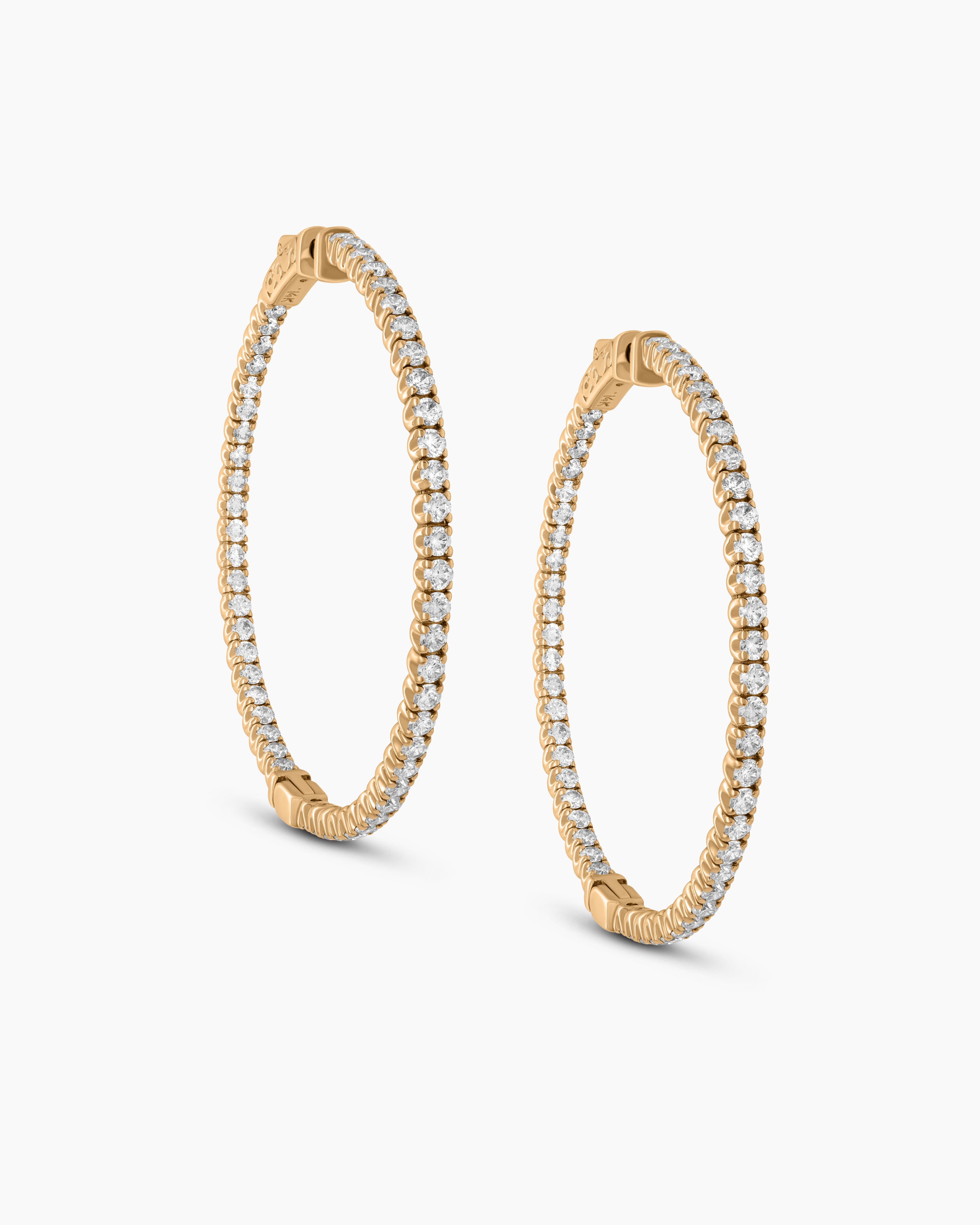 Small  Diamond Hoop Earrings