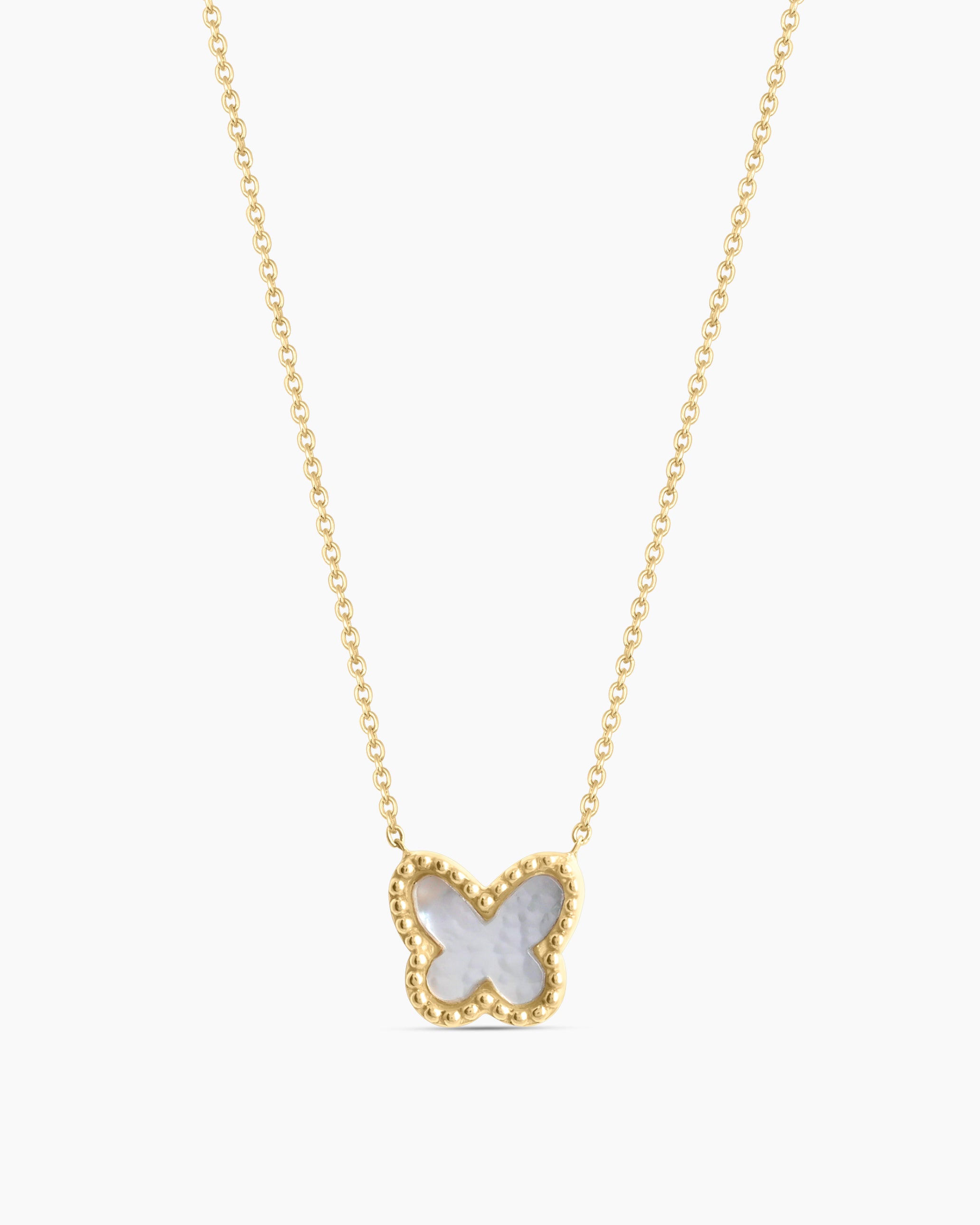 Verano | Mini Mother of Pearl Bubble Butterfly Necklace