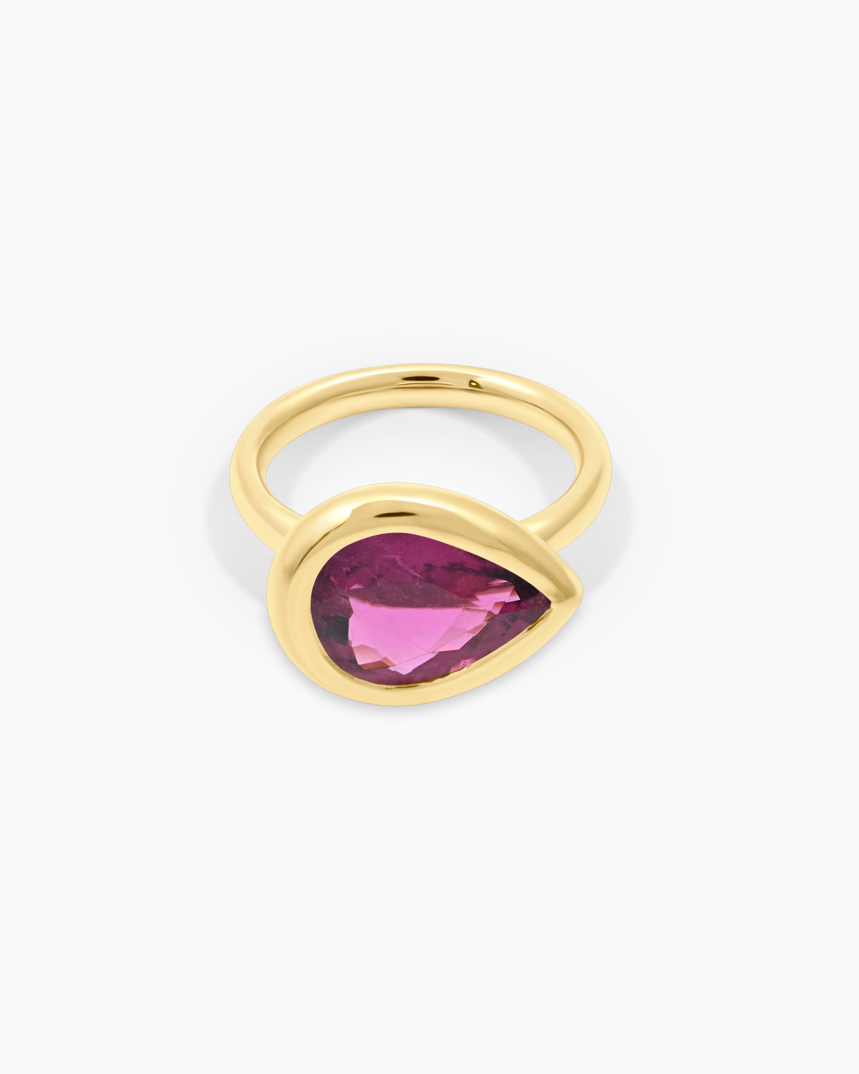 Pear Shape Rubellite Stackable Ring