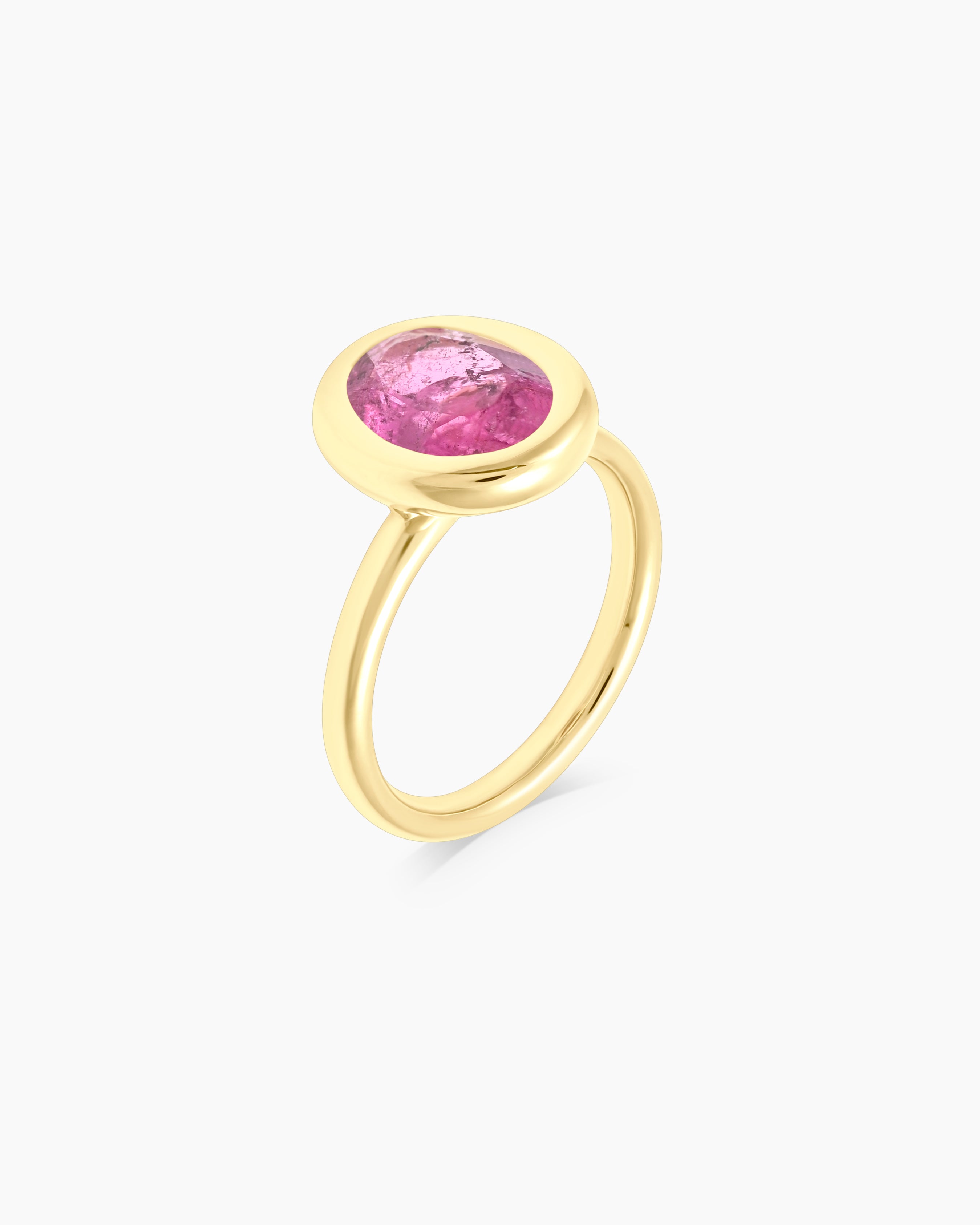 Blush | Oval Pink Tourmaline Stackable Ring