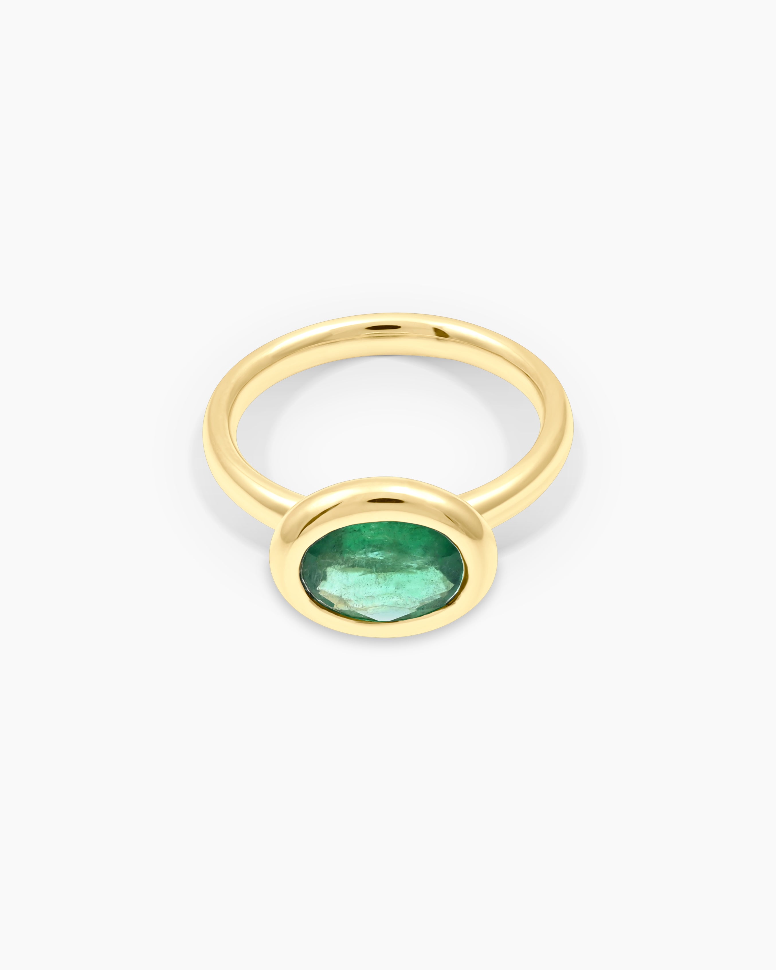 Oasis | Oval Emerald Stackable Ring