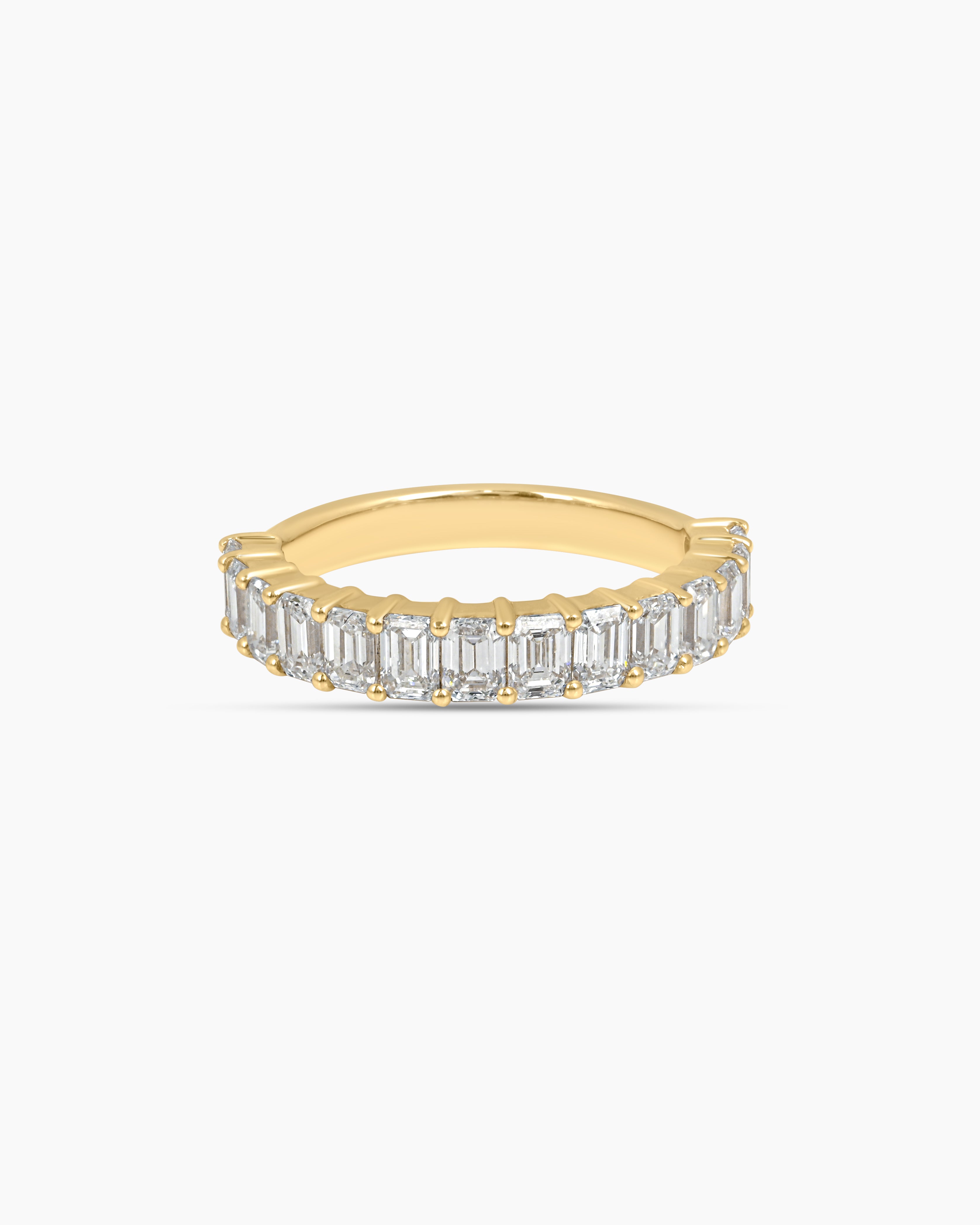Embrace | Emerald Cut Halfway Lab Diamond Band Ring