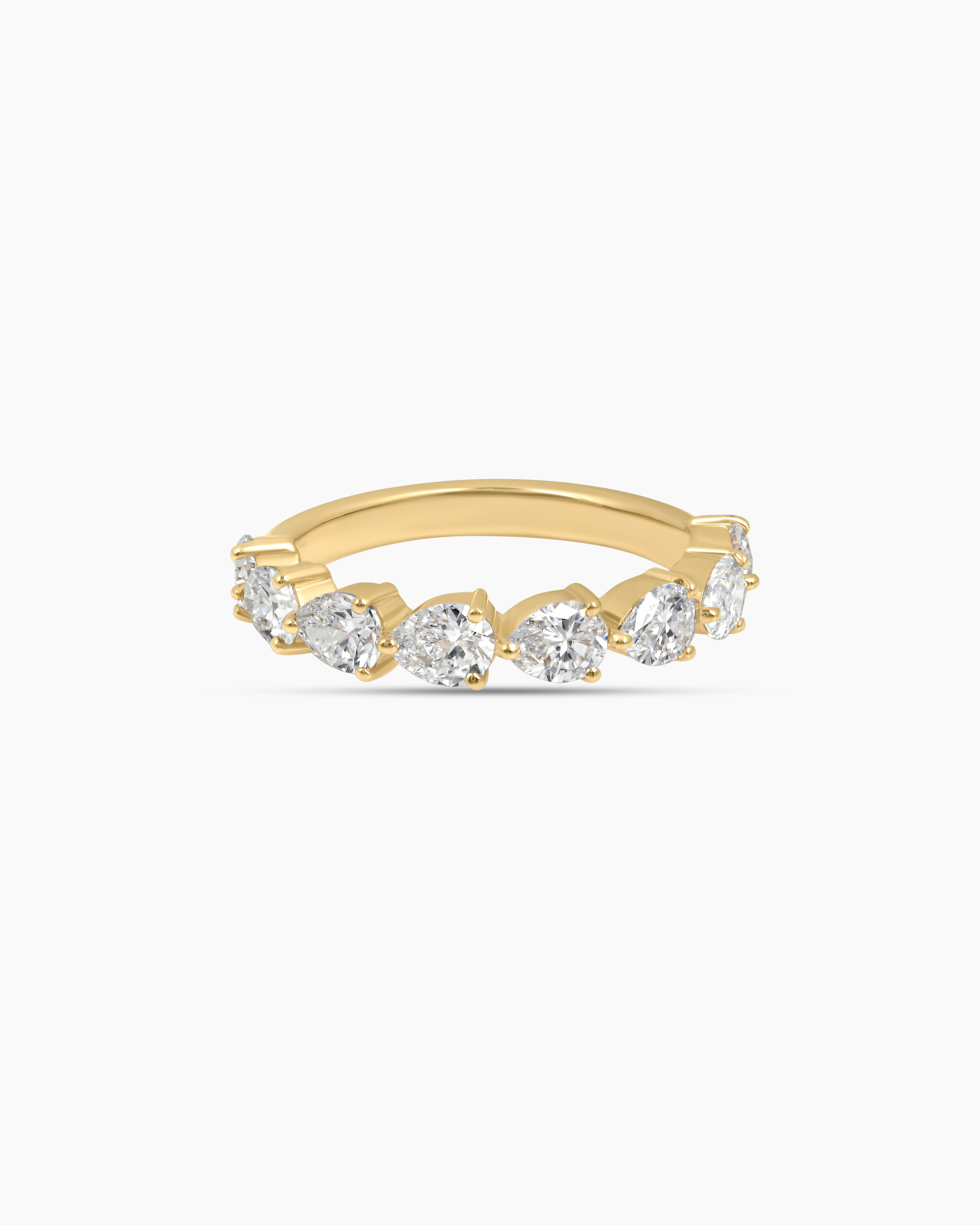 Chosen | Pear Cut Halfway Lab Diamond Band Ring