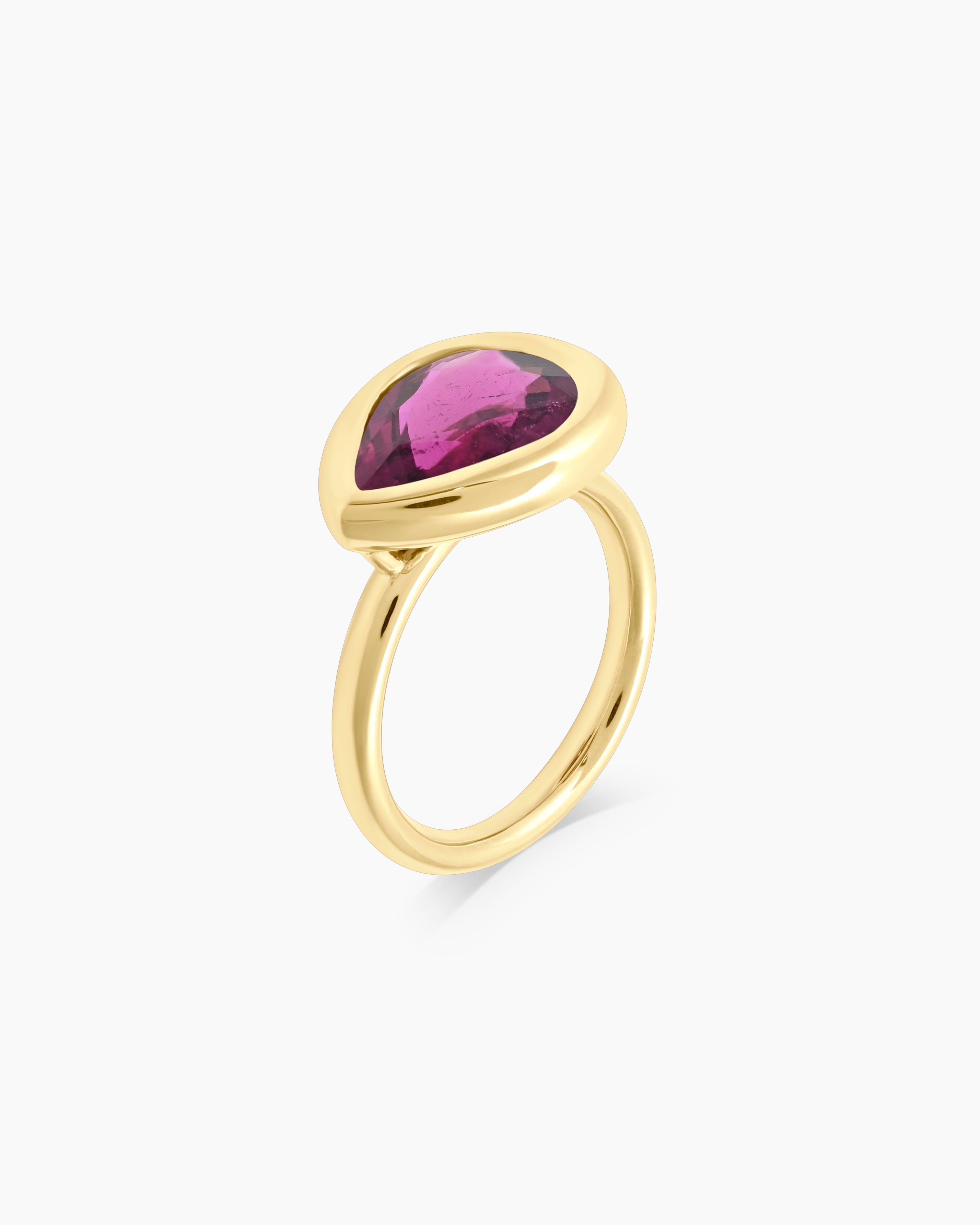 Sangria | Pear Shape Rubellite Stackable Ring