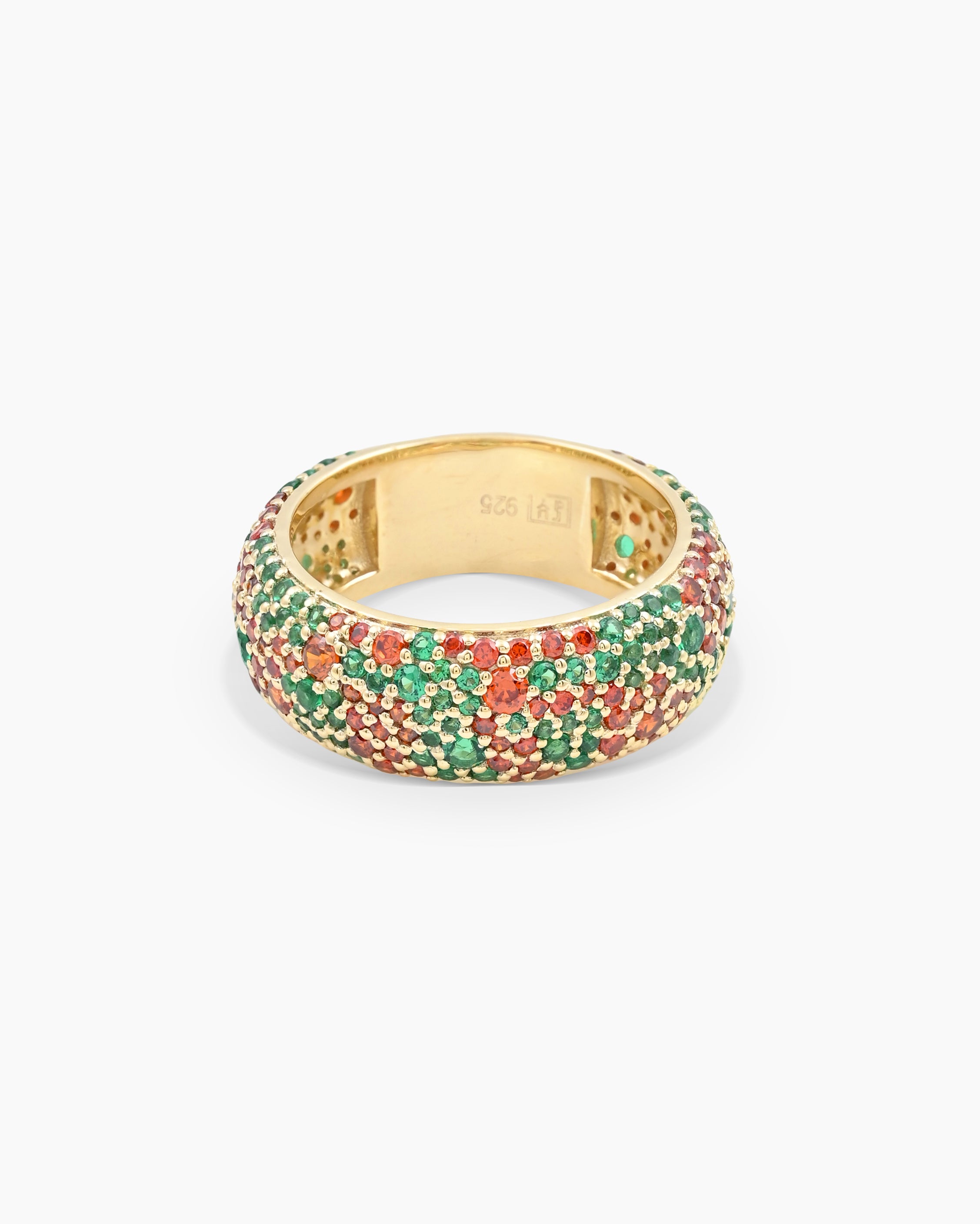 Jessica Cristobal X Rudy Santayana | Orange and Green Pave Band Ring