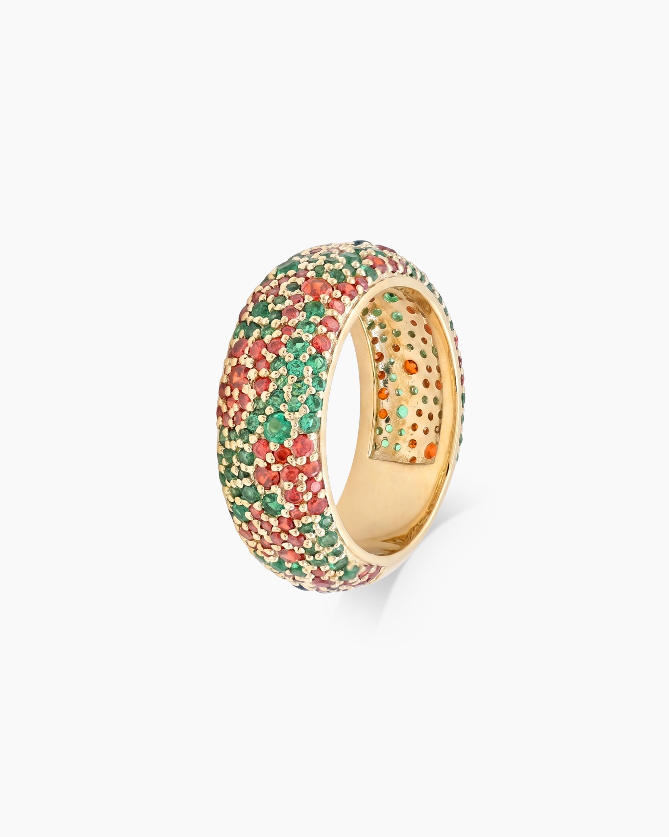 Jessica Cristobal X Rudy Santayana | Orange and Green Pave Band Ring