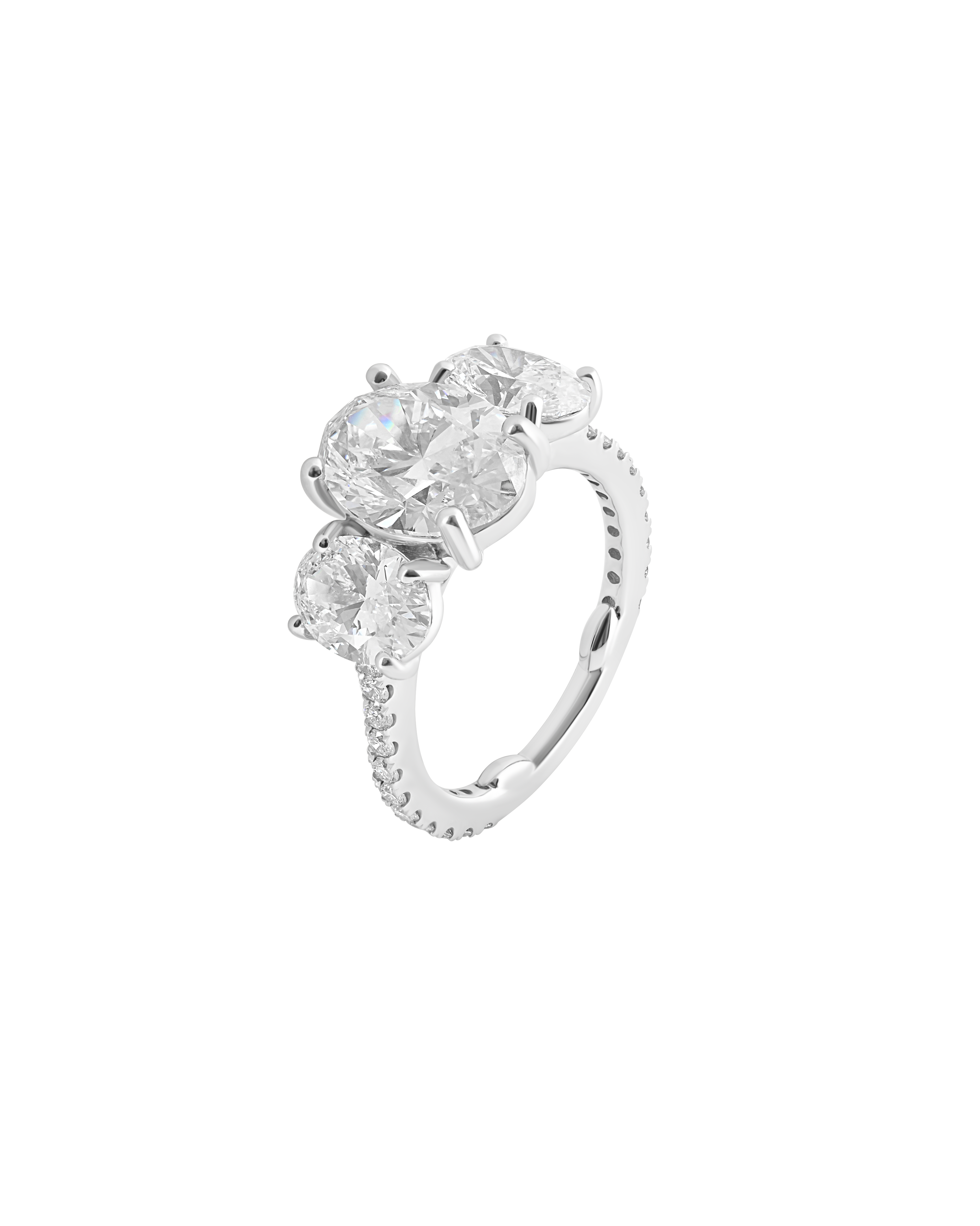 Forever Yours | Oval Cut Three Stone Lab Diamond Engagement Ring