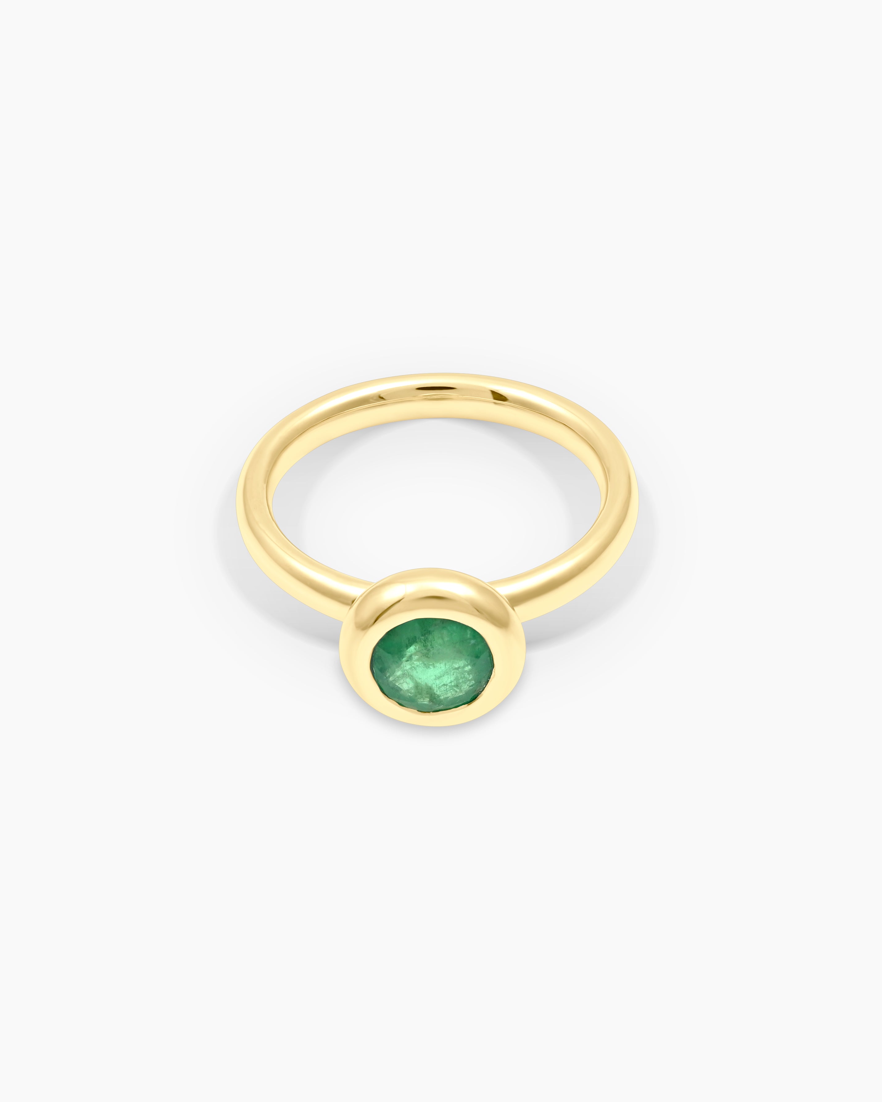 Palm | Round Emerald Stackable Ring
