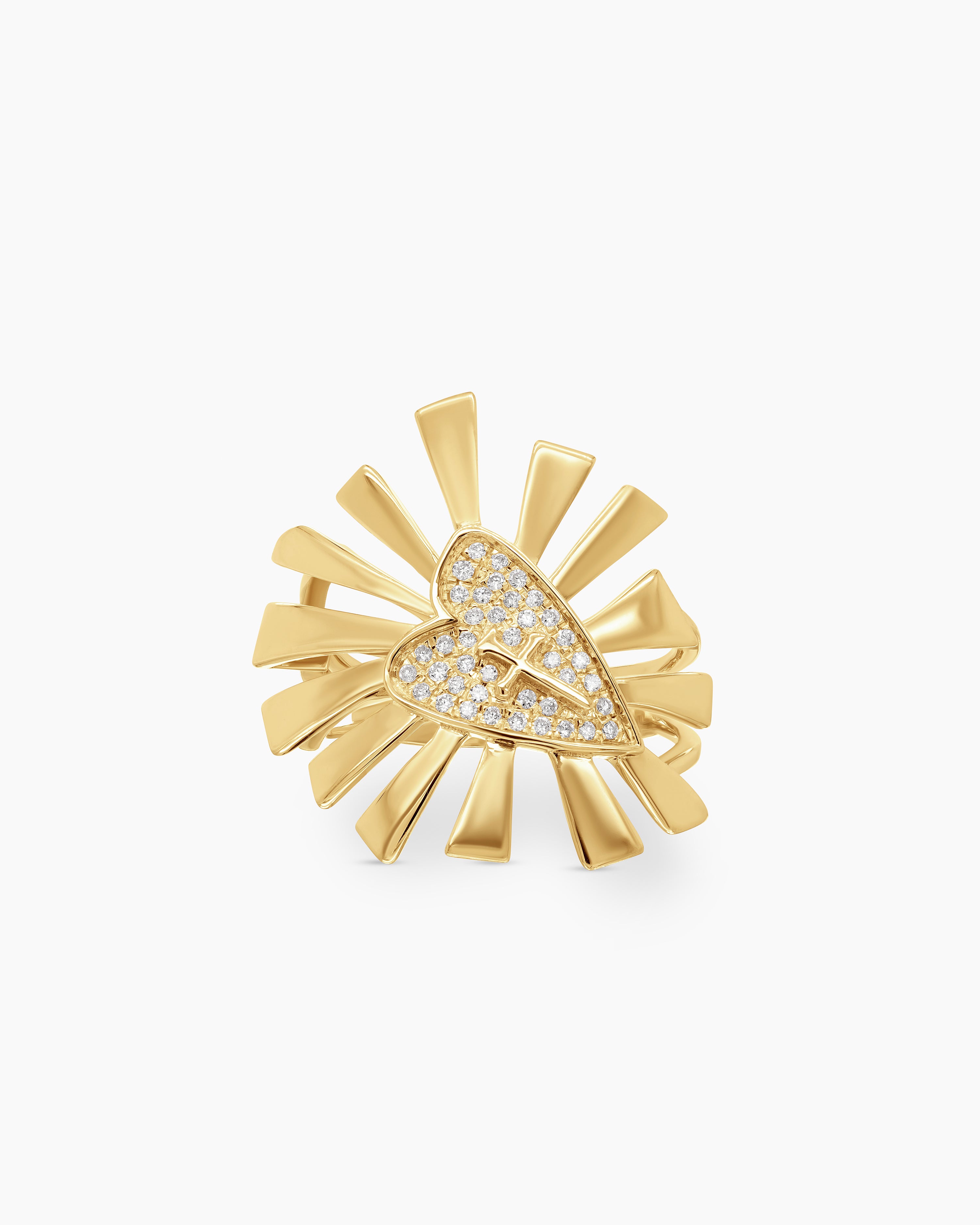 Pave Diamond Heart Ring