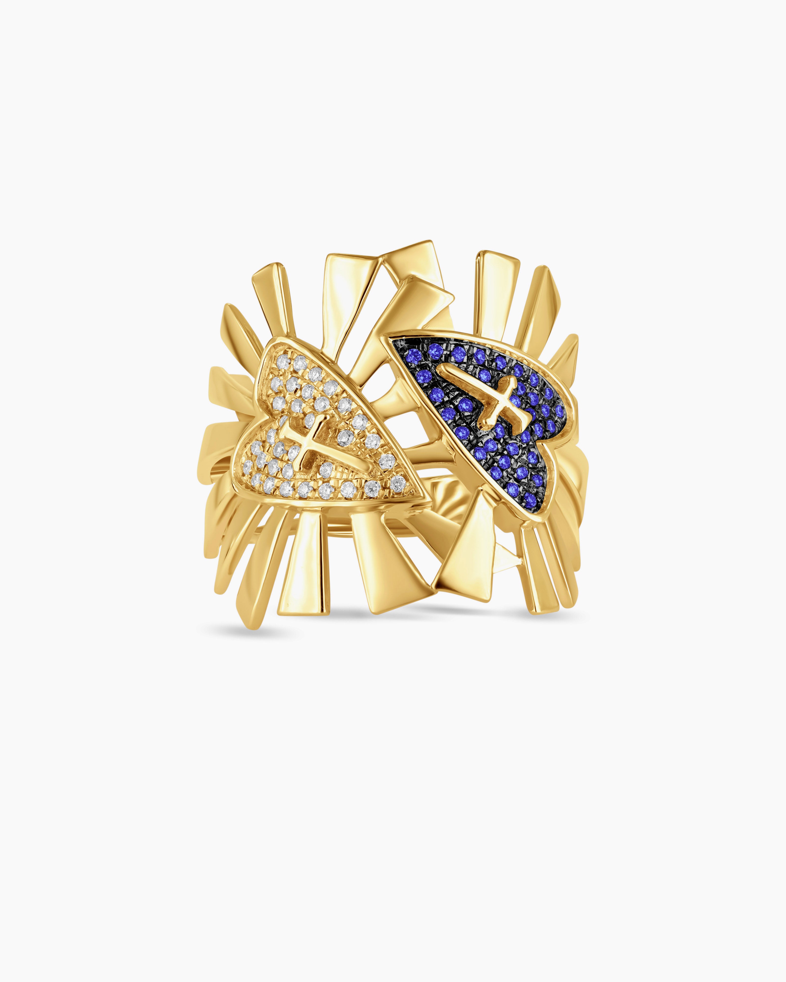 Twin Hearts Statement Ring