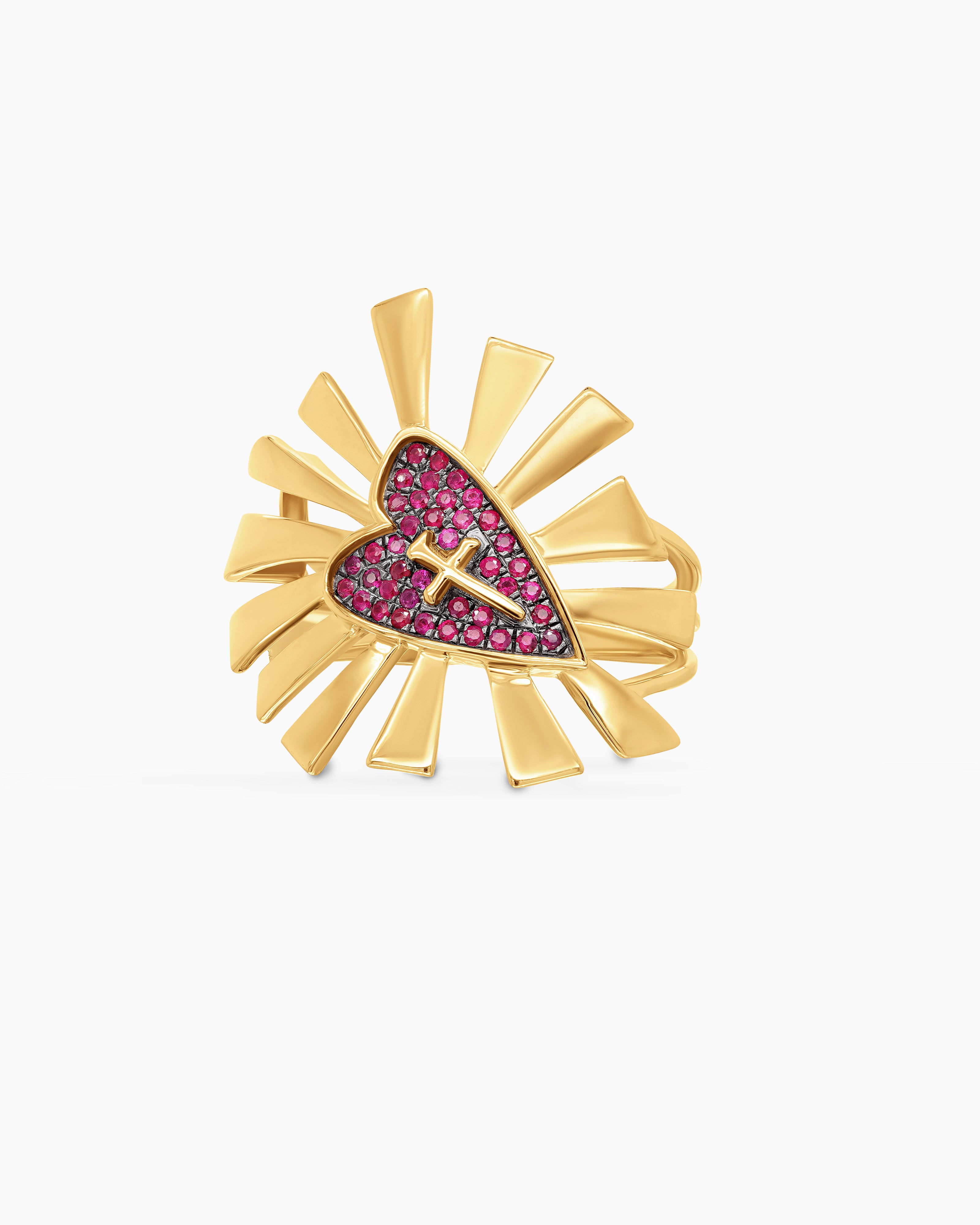Gemstone Heart Ring