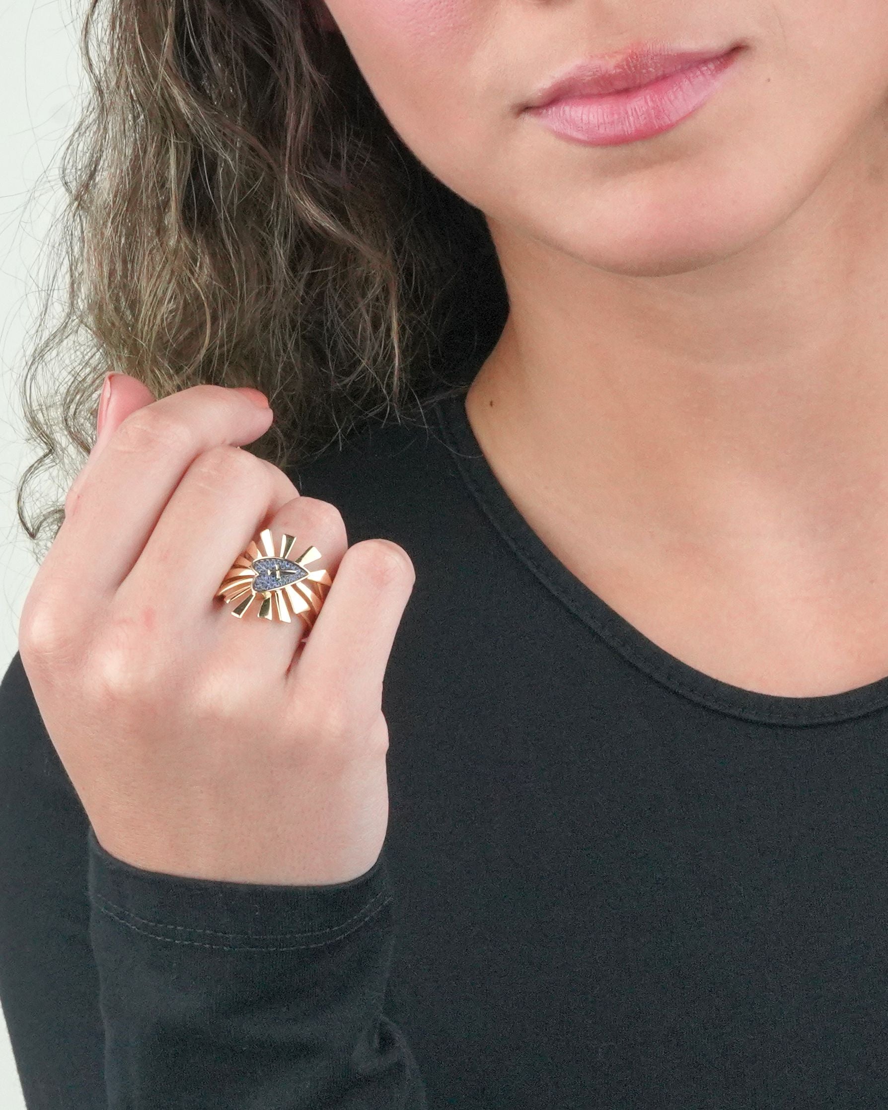 Gemstone Heart Ring