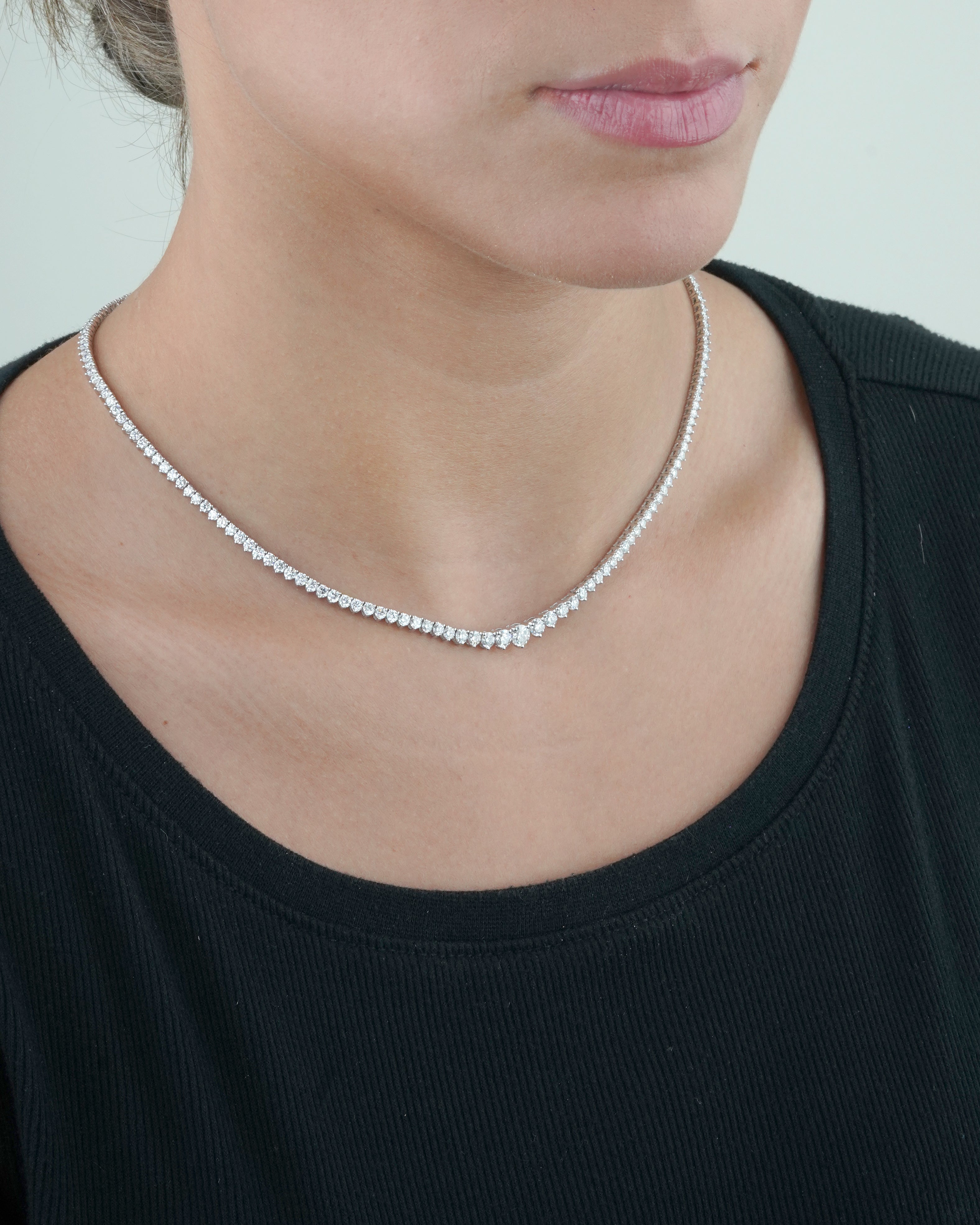 Graduated Diamond Tennis Necklace