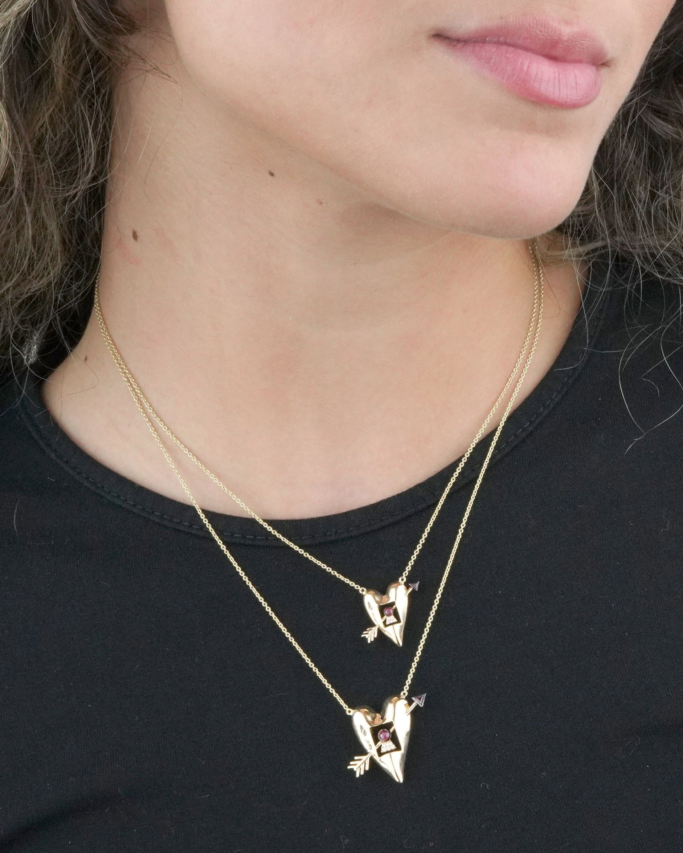  Heart and Arrow Pendant Necklace