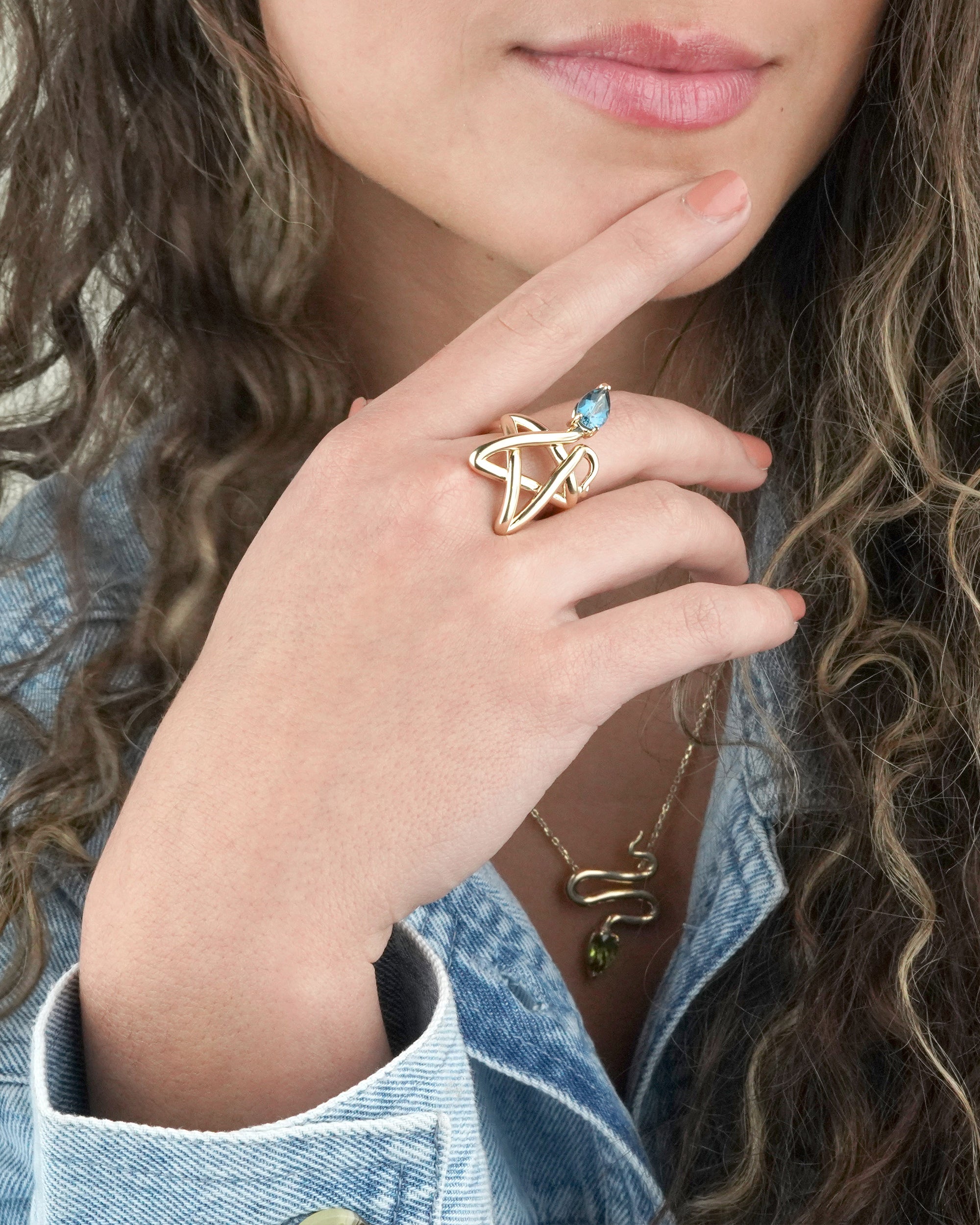 Star Snake Statement Ring