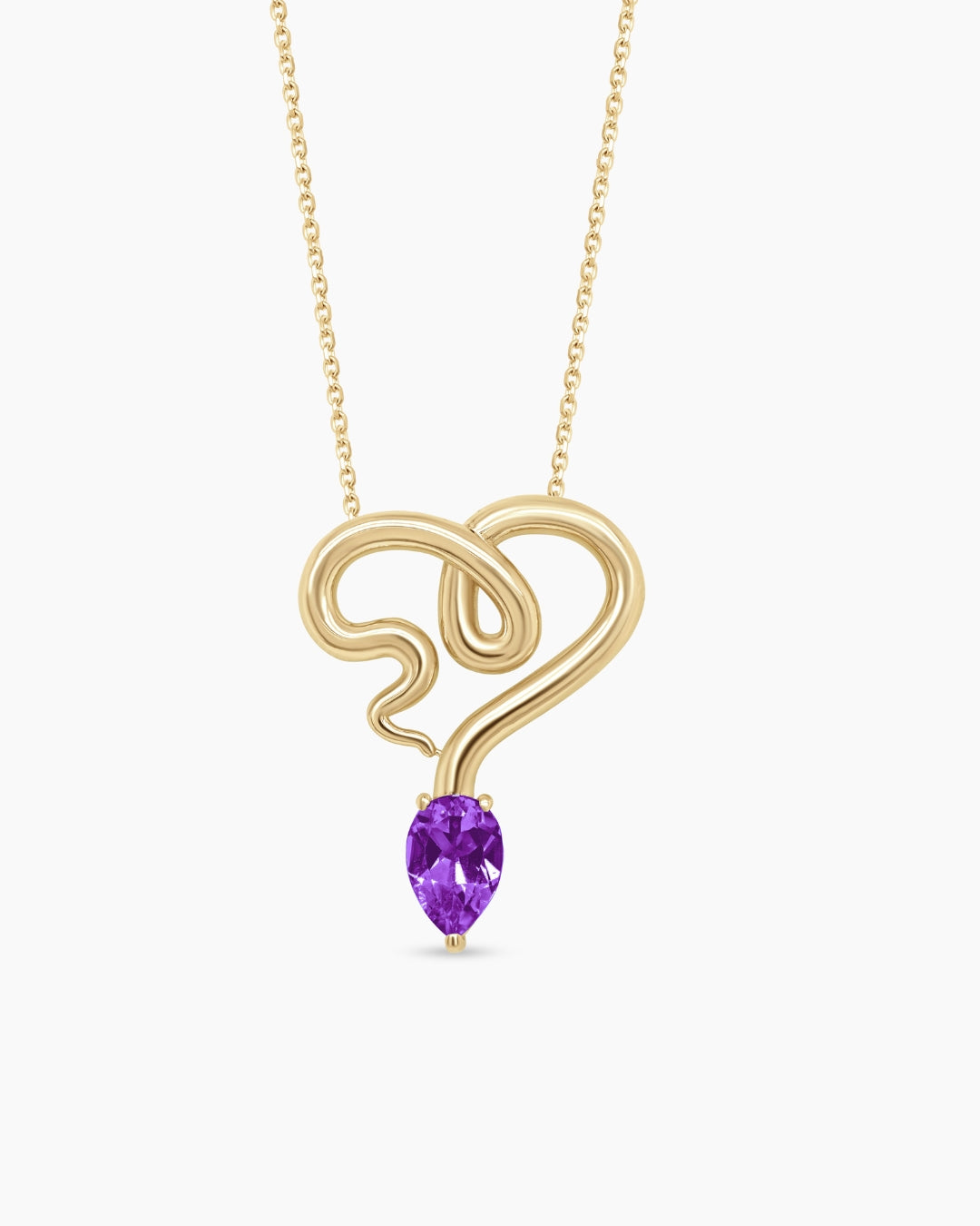 Small Heart Snake Pendant Necklace