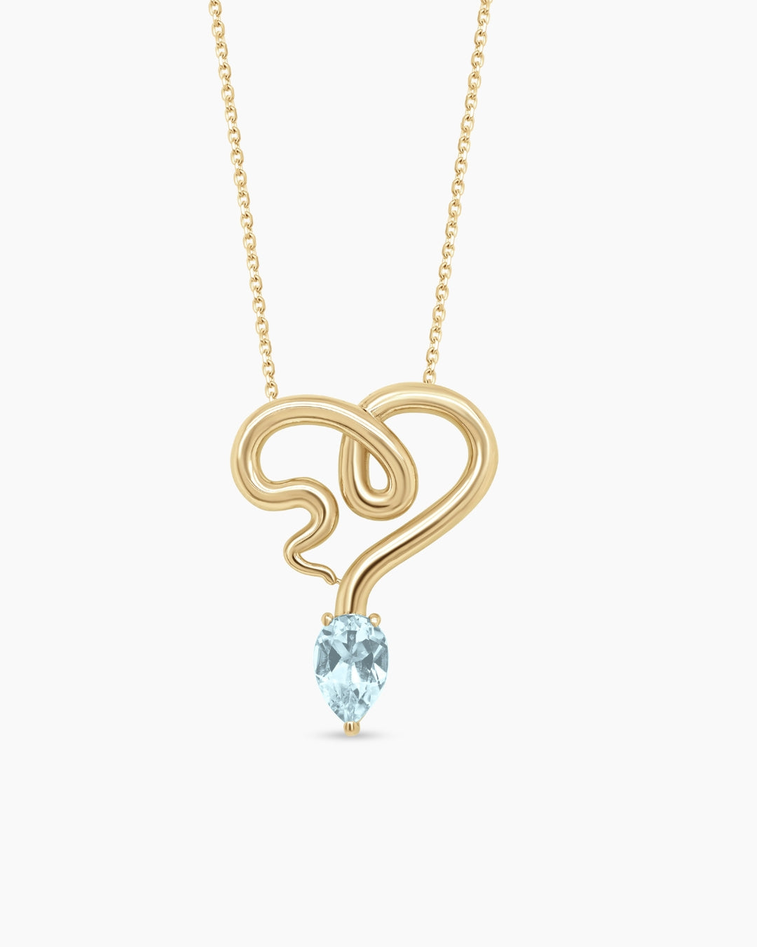Small Heart Snake Pendant Necklace