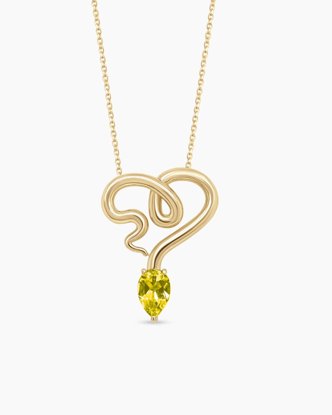 Small Heart Snake Pendant Necklace