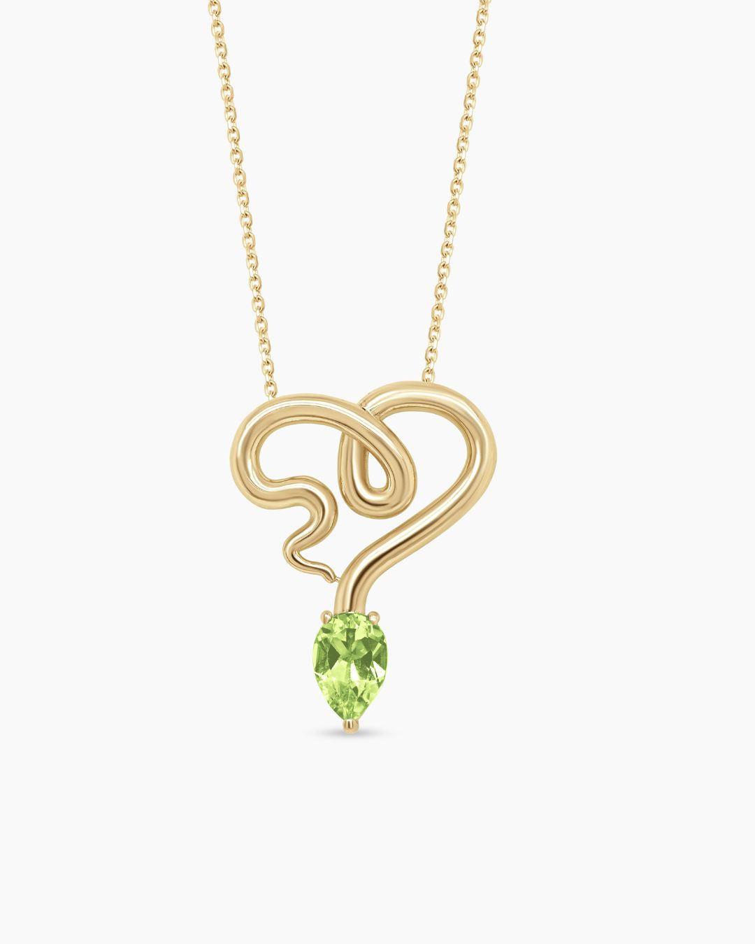 Small Heart Snake Pendant Necklace