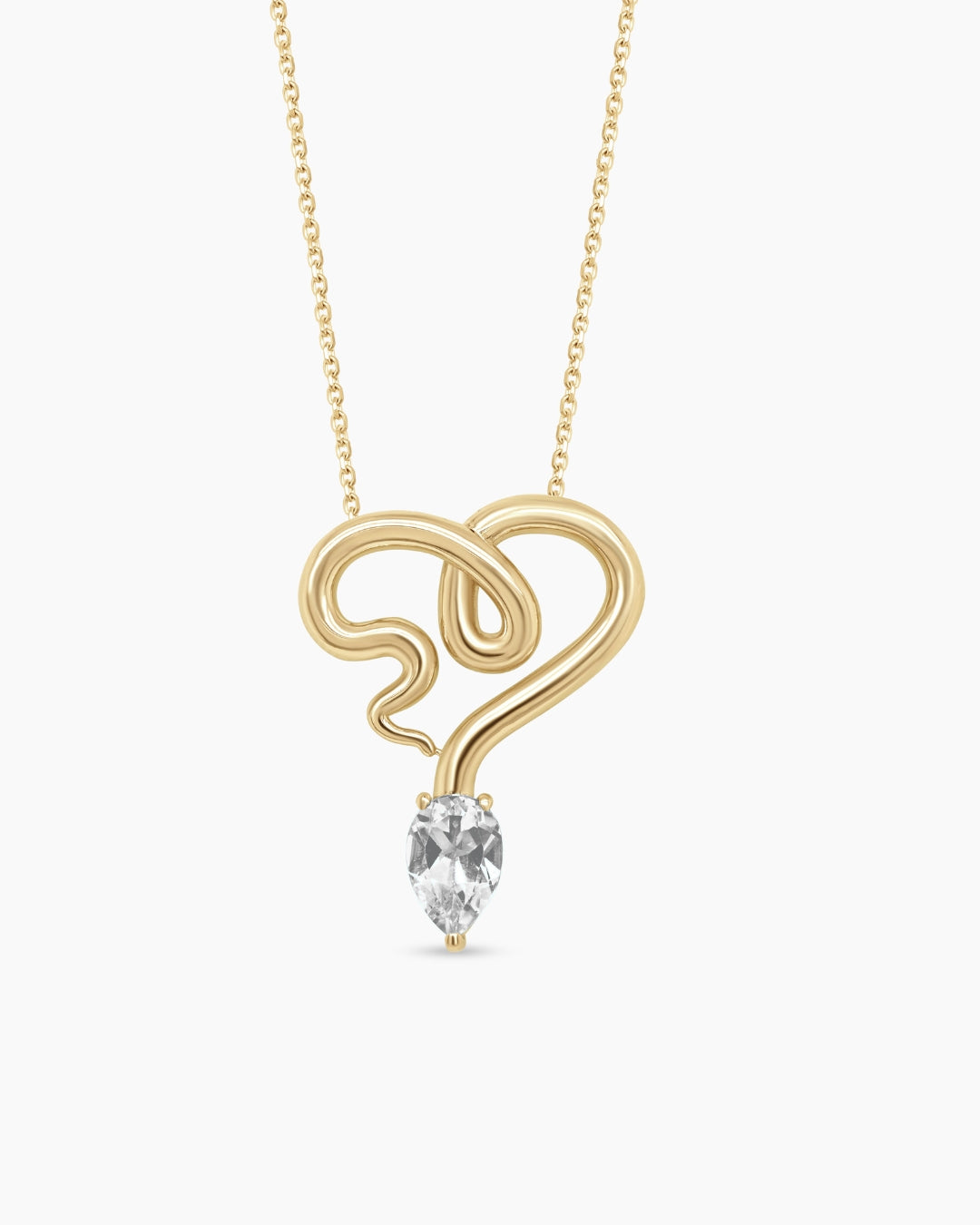 Small Heart Snake Pendant Necklace