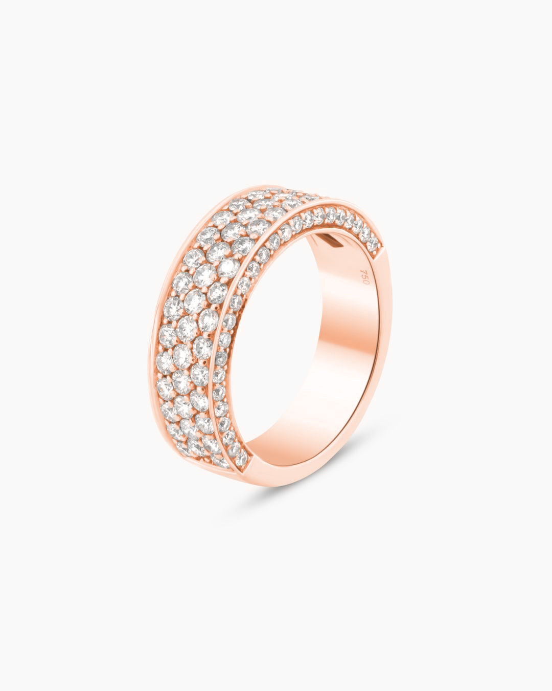 Rose Gold Diamond Pave Band Ring