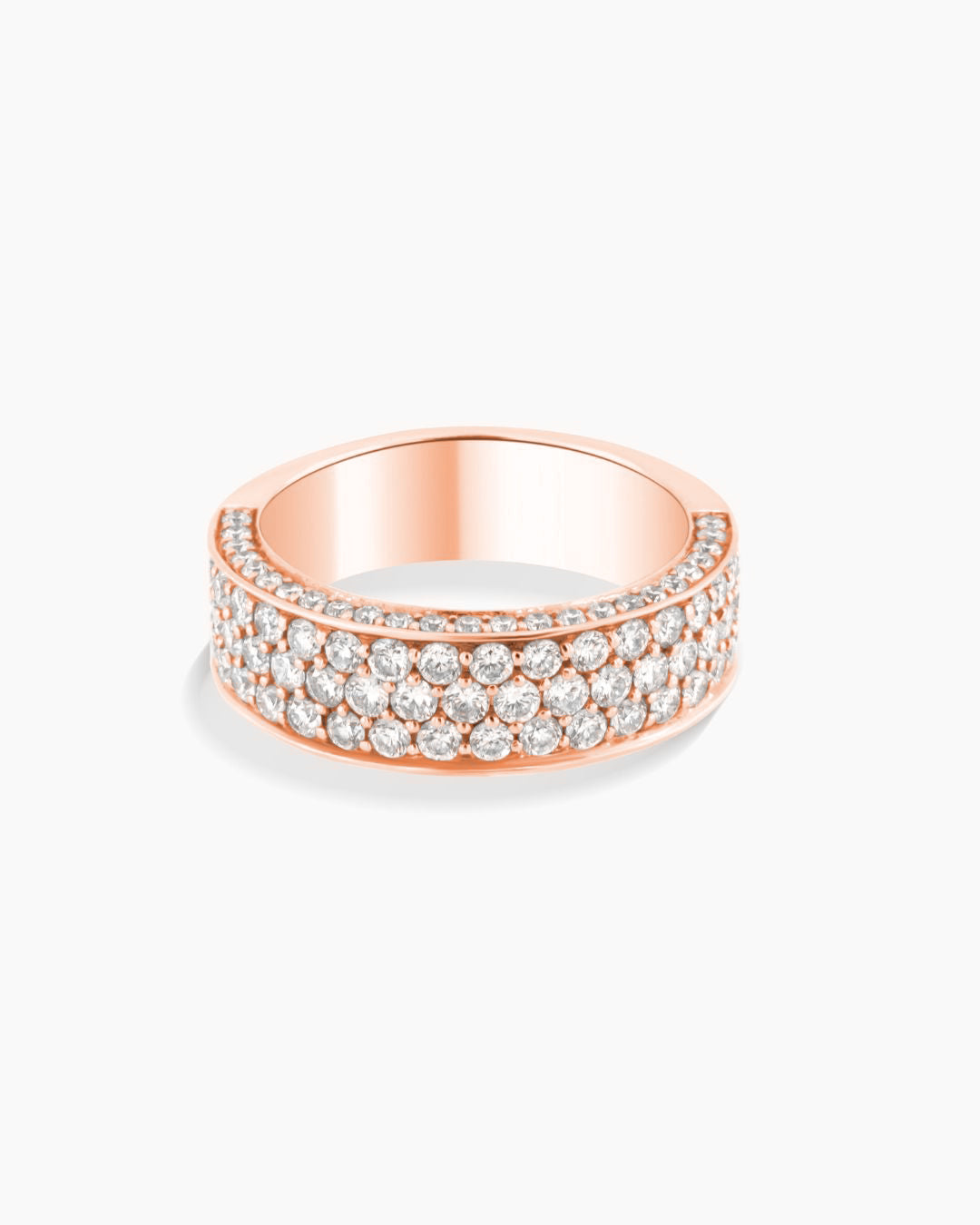 Rose Gold Diamond Pave Band Ring