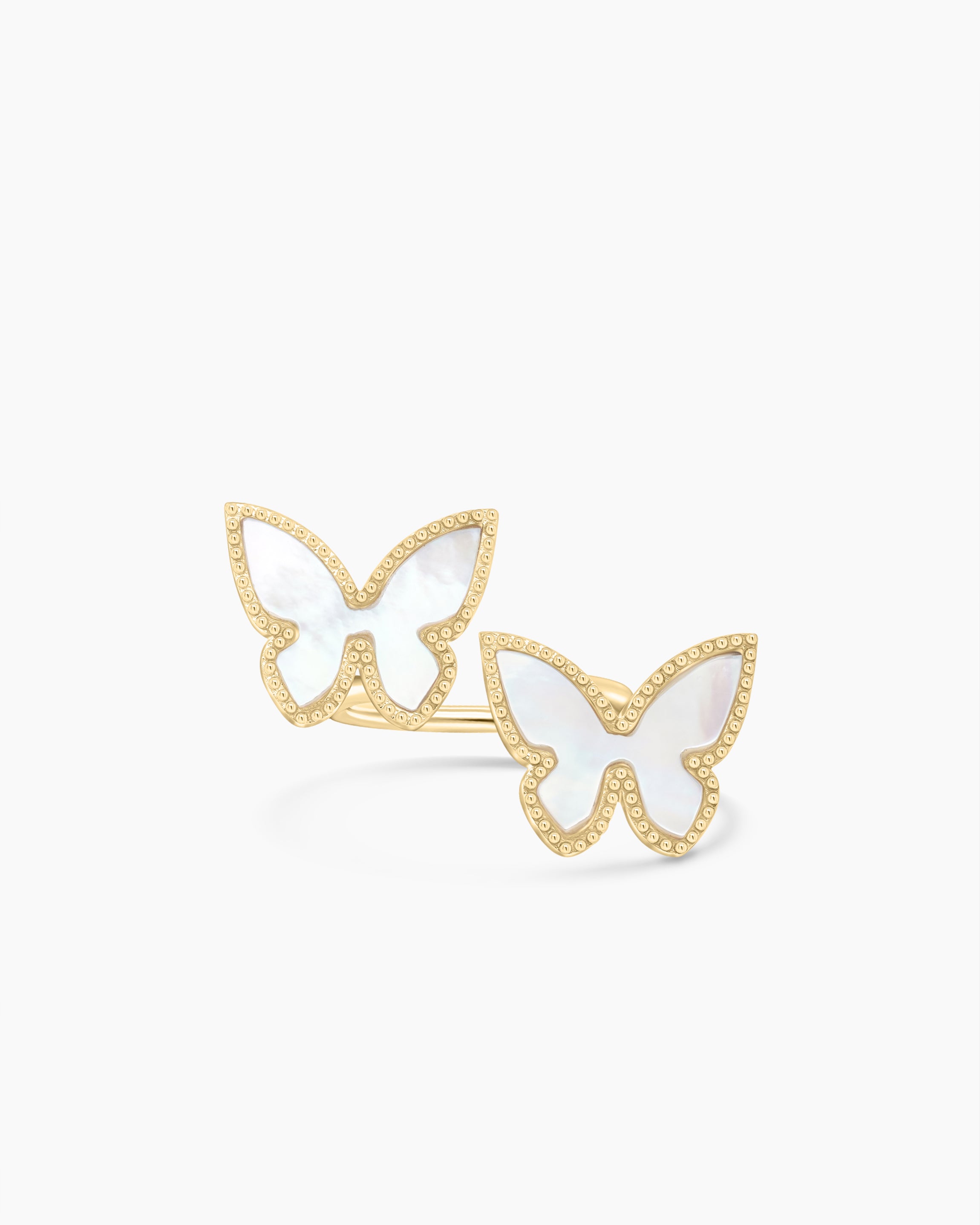 Small Mother of Pearl Bubble Butterfly Ring