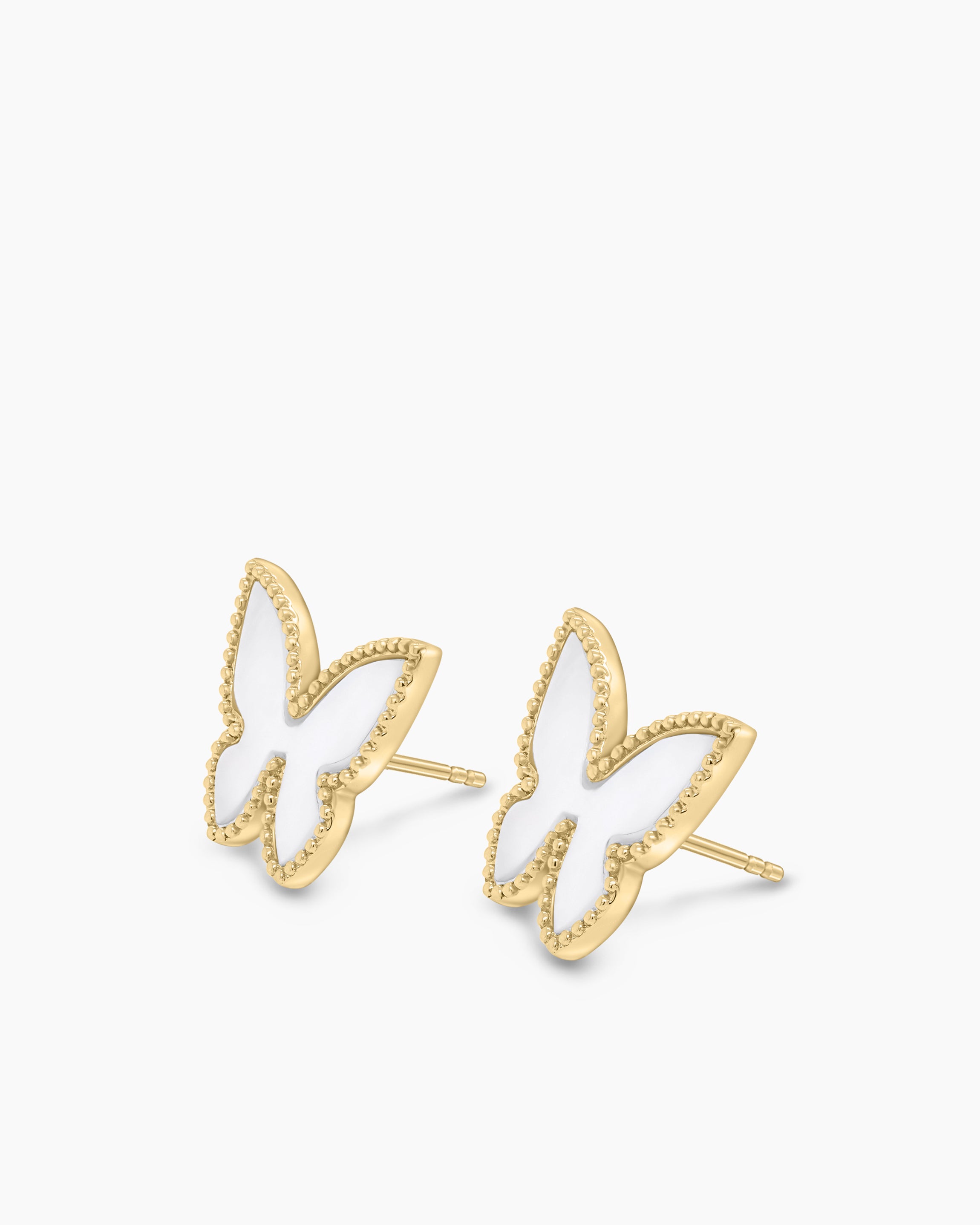 Mother of Pearl Butterfly Stud Earrings